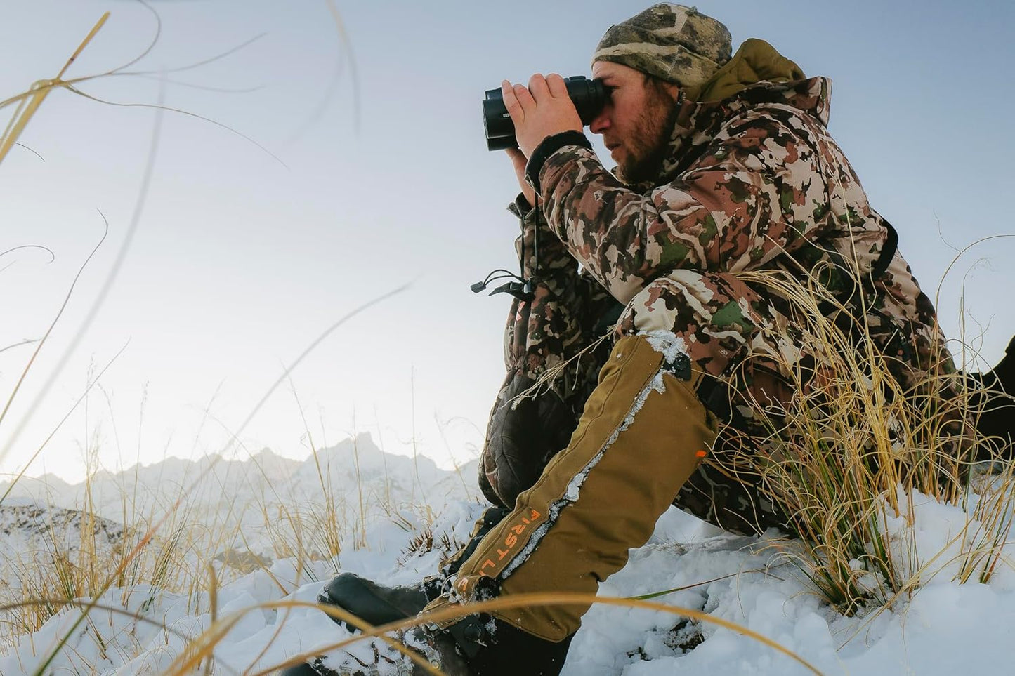 Brambler Hunting Boot Gaiter - Durable Waterproof Camo Hunting Gaiters, Upland Hunting Gear, Dry Earth, Large