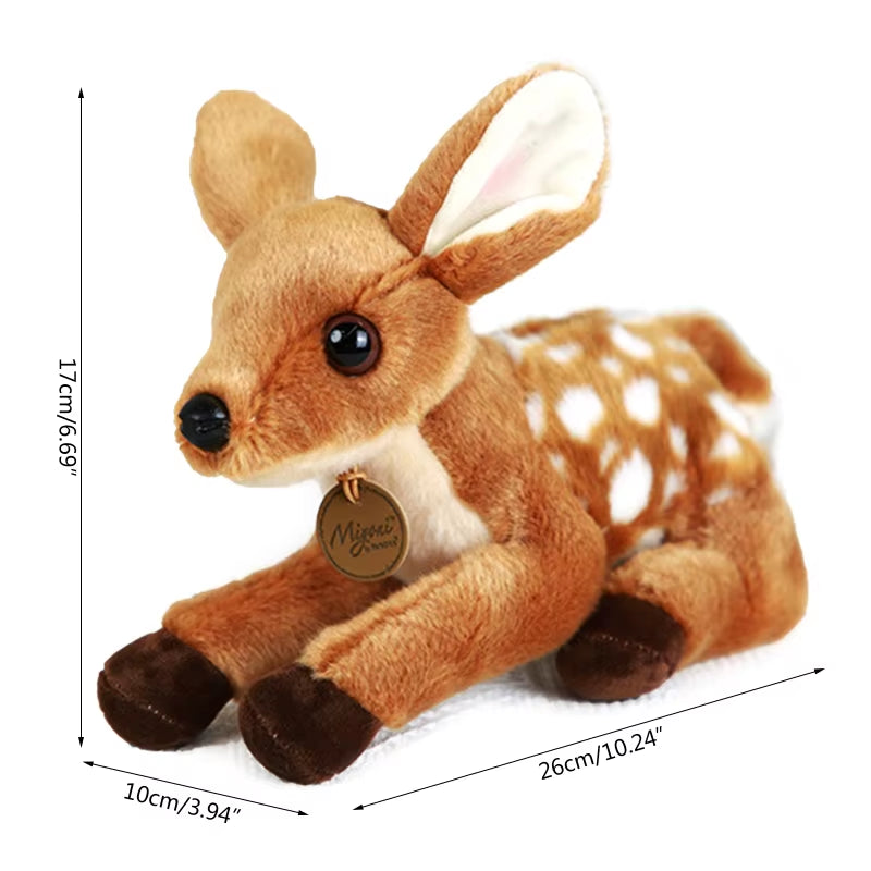 Q0KB Cartoon Sika Deer Short Plush for DOLL Delicate Craft for 6-8 Year Old Kids Relieve Stress Party Favor Girls Gift Suppli