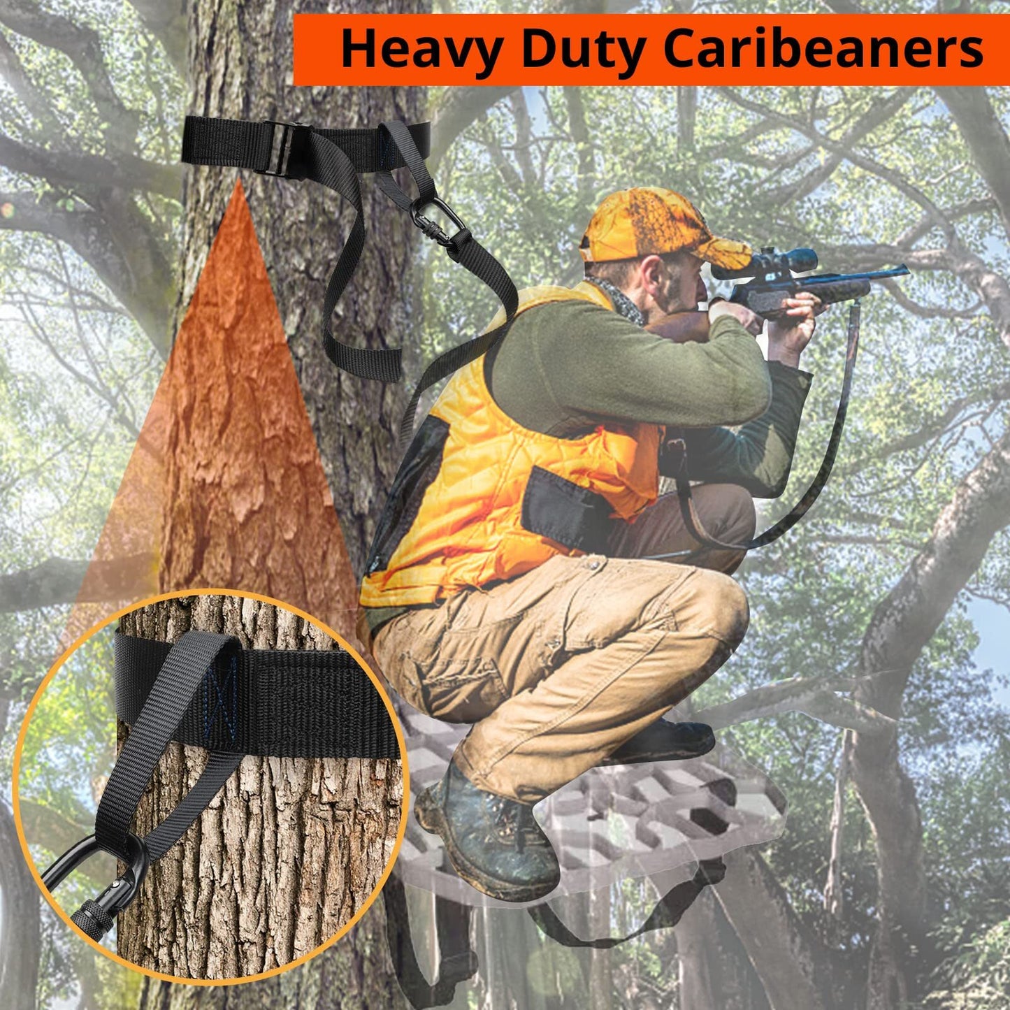 Tree Stand Hunting Harness -Climbing Stands Strap Treestand Belt with Adjustable