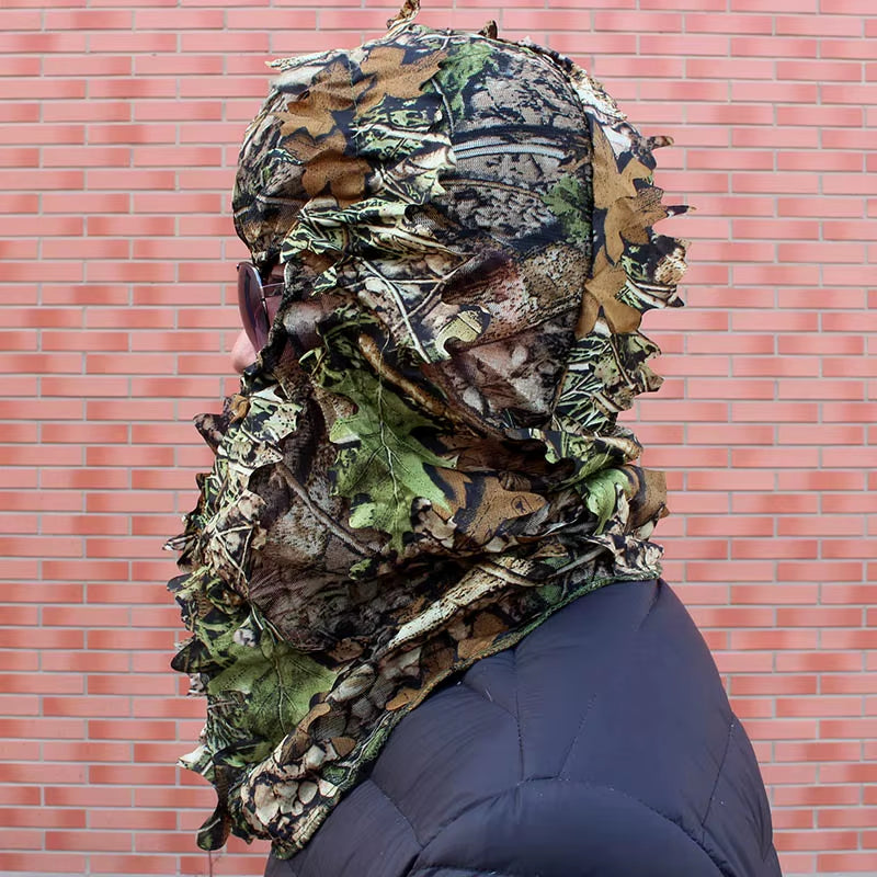 Man and Woman Outdoor Hunting Cap Cycling Fishing Bionic Camouflage Hunting Mask Outdoor Hunting Fishing Headgear Camou Hat