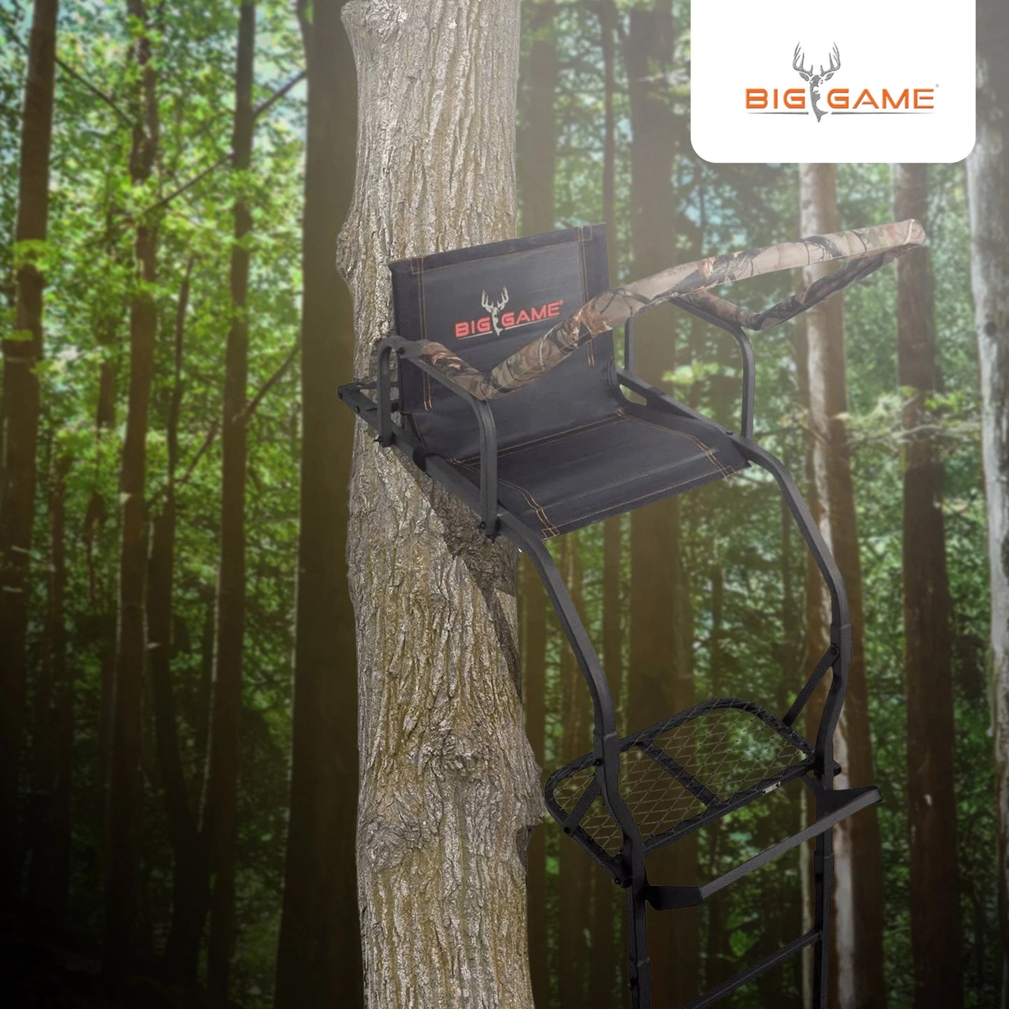 Big Game Warrior DXT 17' Deer Hunting Ladders, Tree Stand and Flex-Tek Seat