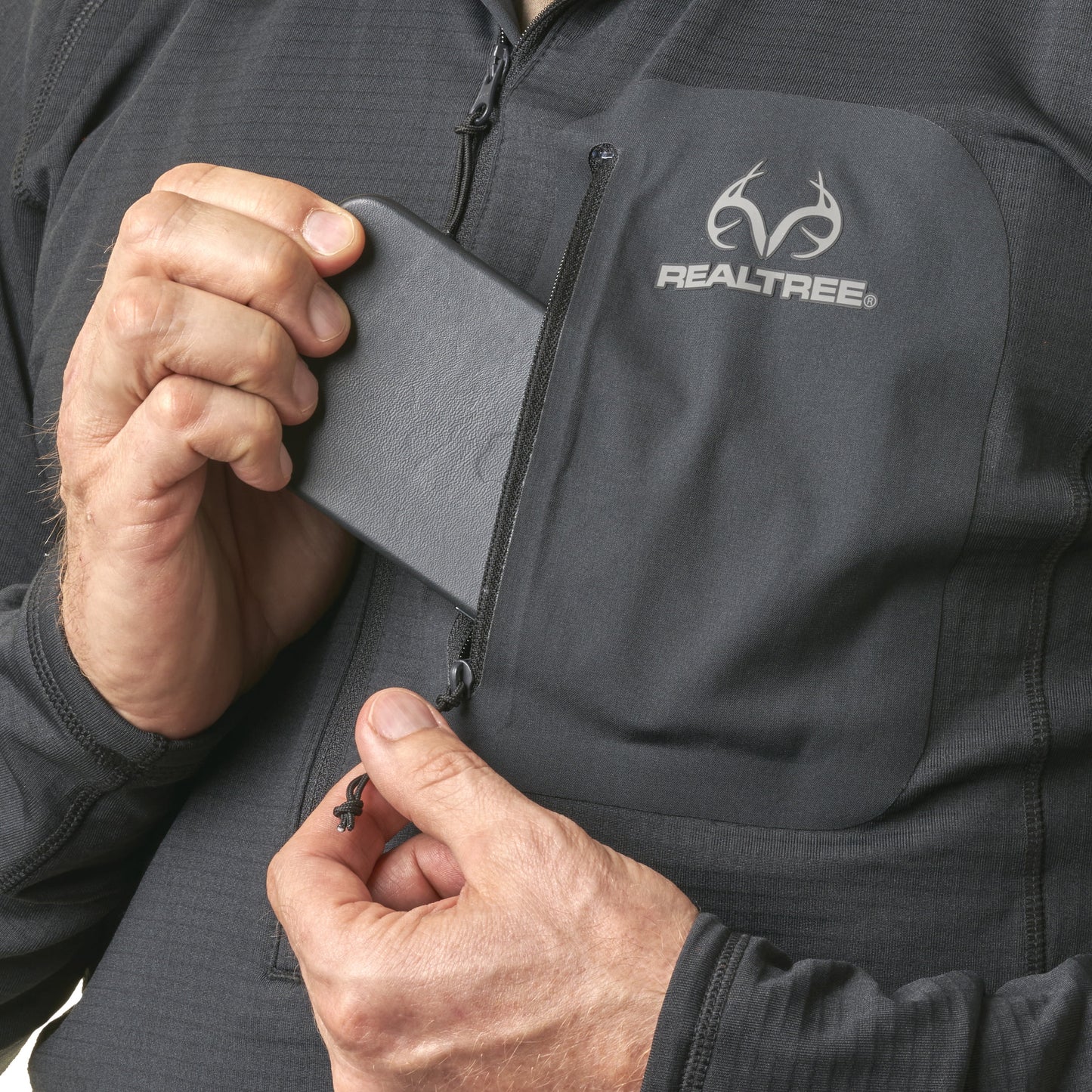 Men'S 1/4 Zip Hunting Pullover- Black, Size M