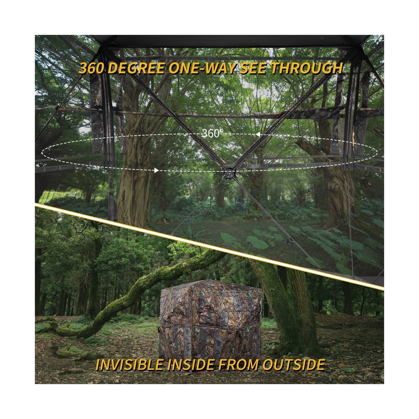 FUNHORUN Hunting Blind 270/360 Degree See through Ground Blind for Deer Hunti...