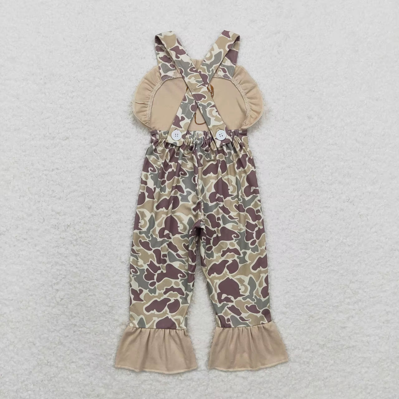 Wholesale Toddler Children Embroidery Deer One-Piece Kids Ruffle Pants Infant Overalls Camo Romper Baby Girl Jumpsuit