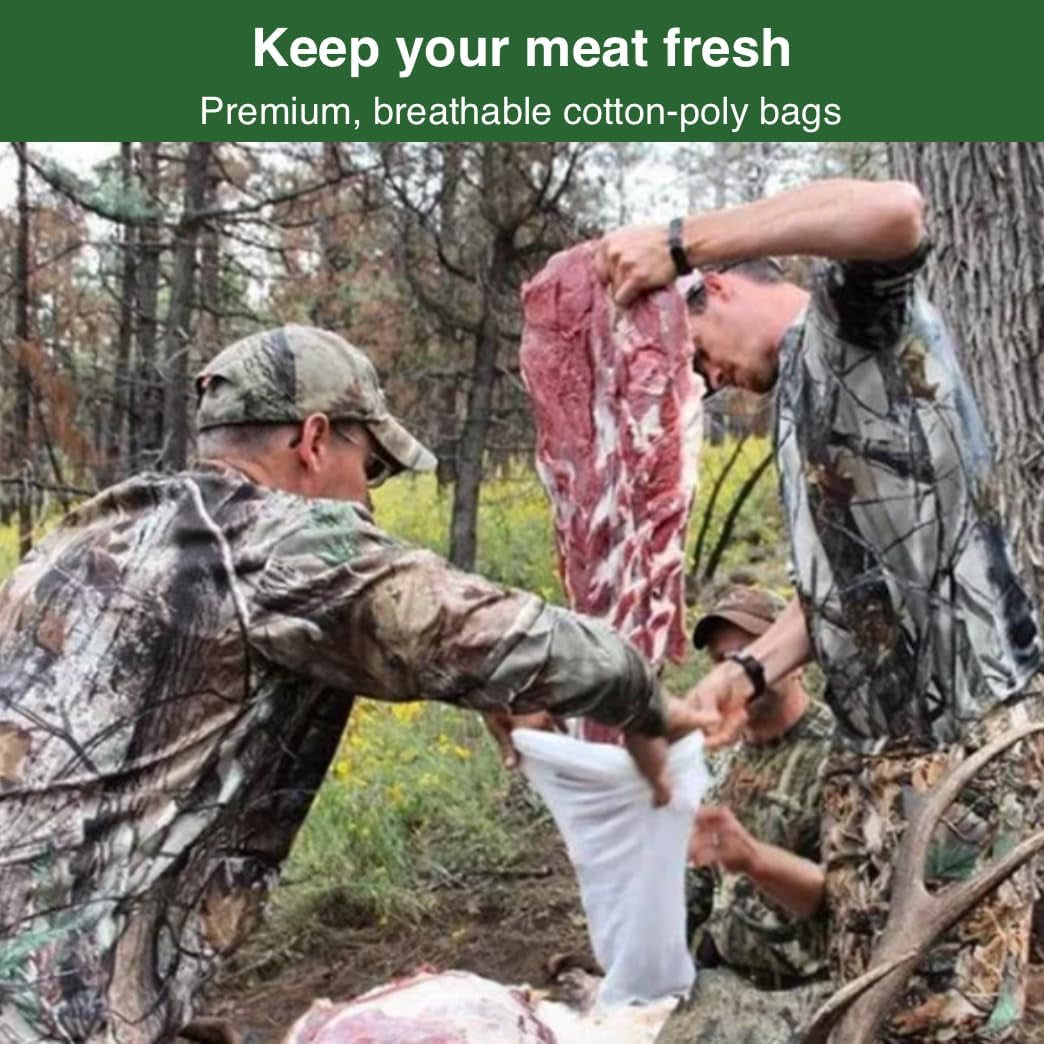 Game Bags Hunting | Available in Packs of 5 Deer or Elk Quarter Bags or 1 Deer Body Bag | Strong, Reusable, Breathable, Stretchable Meat Bags | Vacuum Sealed - Saves 50% Space