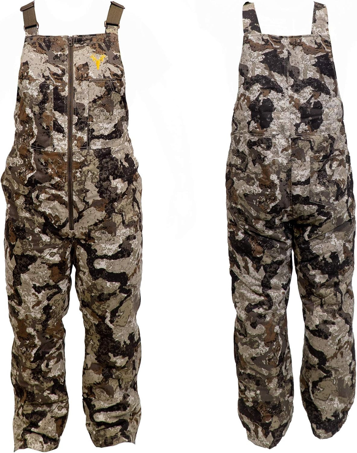 Youth Insulated Camo Bib, Comfortable Kids Hunting Clothes, Adjustable Insulated Hunting Overalls with Zippers