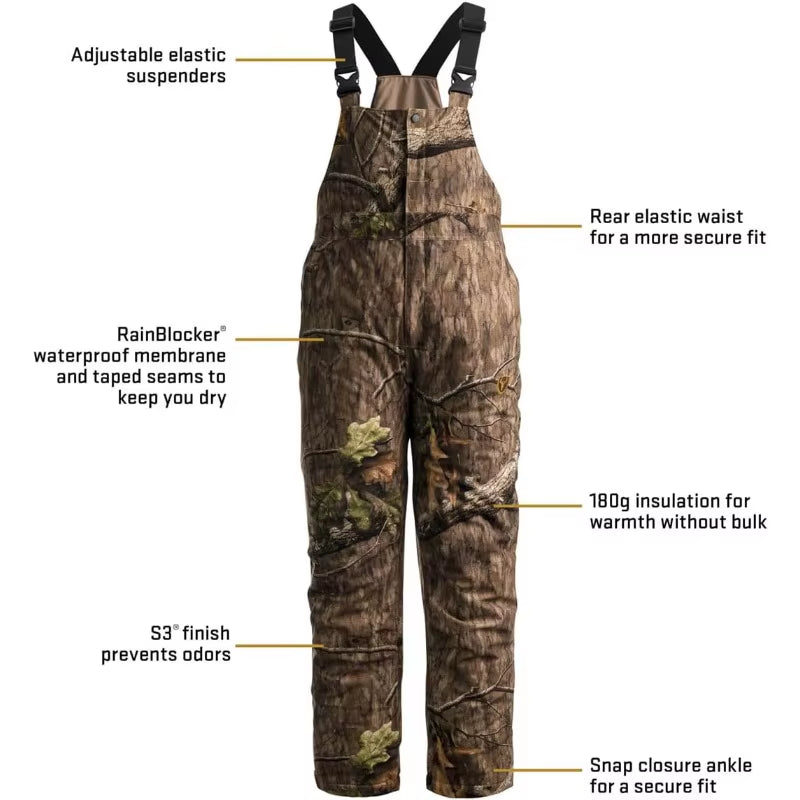 SCENTBLOCKER Scent Blocker Drencher Insulated Waterproof Camo Hunting Bibs for Men