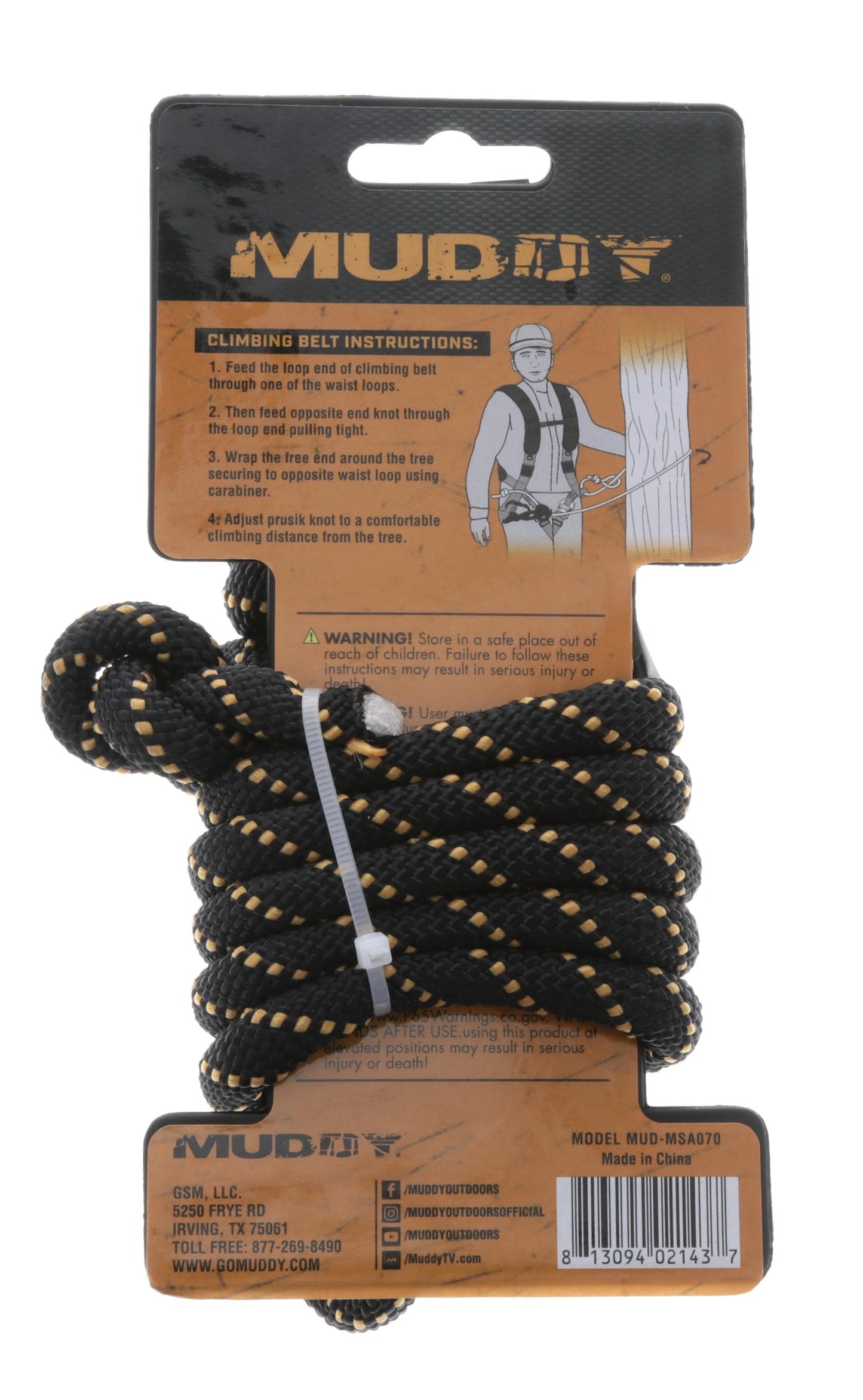Braided Nylon SAFETY HARNESS LINEMAN'S ROPE, One Size