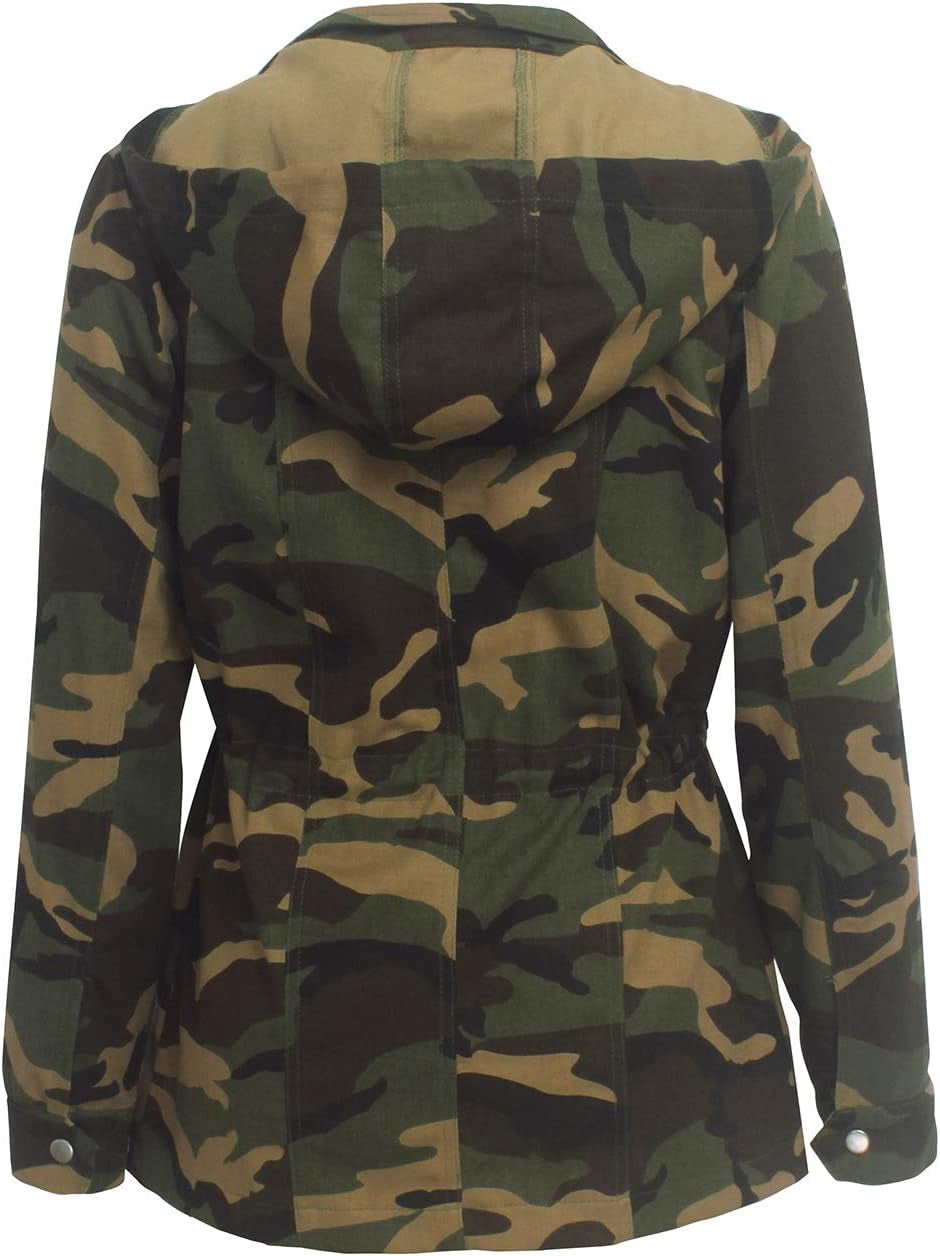 Womens Camouflage Shacket Jacket Coats Fashion Fall Long Sleeve Zipper Canvas Camo Jackets with Pockets