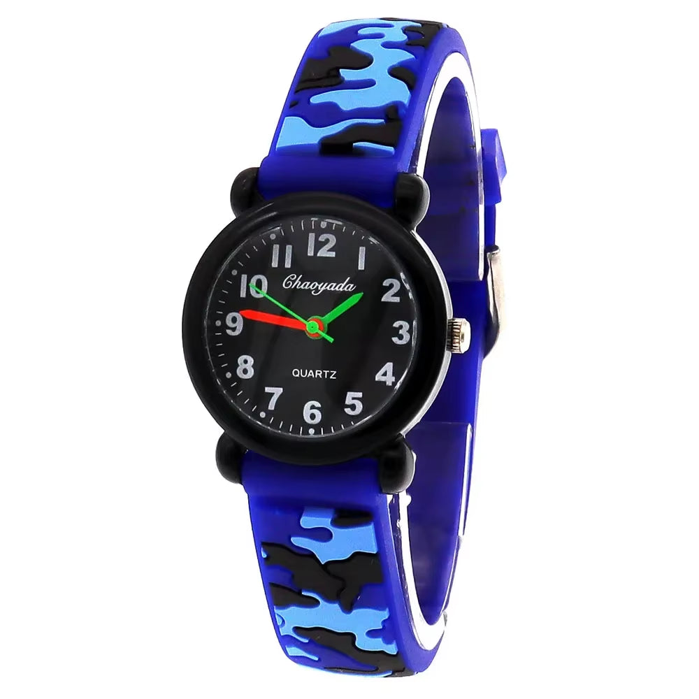 Brand Camo Strap Children'S Watch Cartoon Quartz Watches Student Boy Girl Sports Army Fan Cool Wristwatch Dropshipping Watch