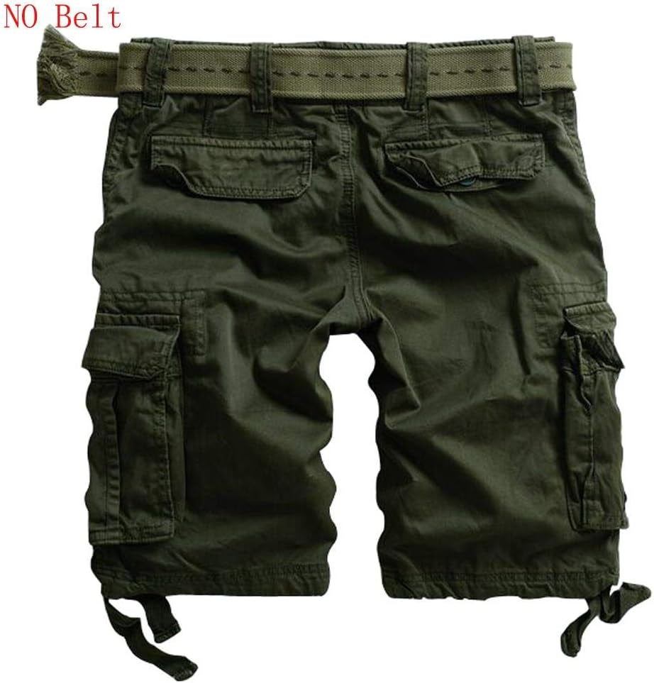Men'S Camo Cargo Shorts Outdoor Multi-Pocket Cotton Casual Shorts with No Belt