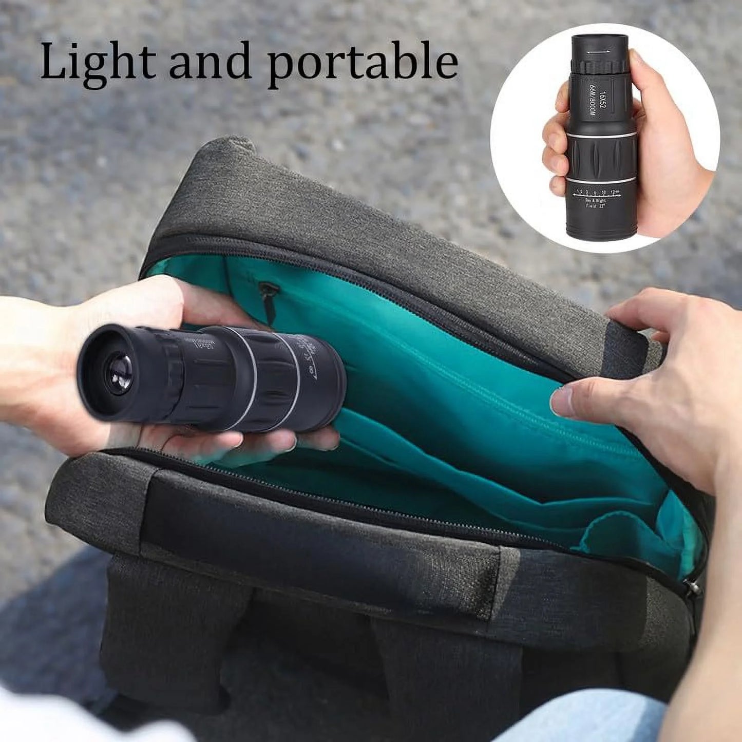 16X52 Monocular Telescope, High Power Prism Compact HD Monoculars for Adults Kids, Dual Focus Optics Zoom Monocular Scope for Bird Watching Hunting Hiking Concert Travel