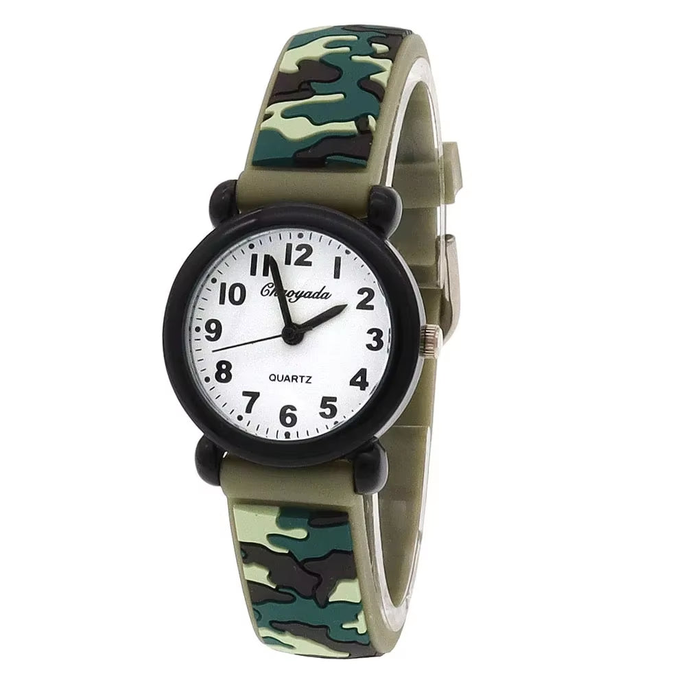 Brand Camo Strap Children'S Watch Cartoon Quartz Watches Student Boy Girl Sports Army Fan Cool Wristwatch Dropshipping Watch