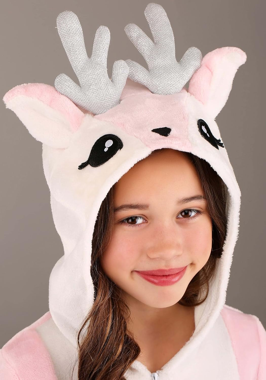 Enchanting Pink Deer Costume for Girls - Soft and Magical Jumpsuit for Dress up Fun