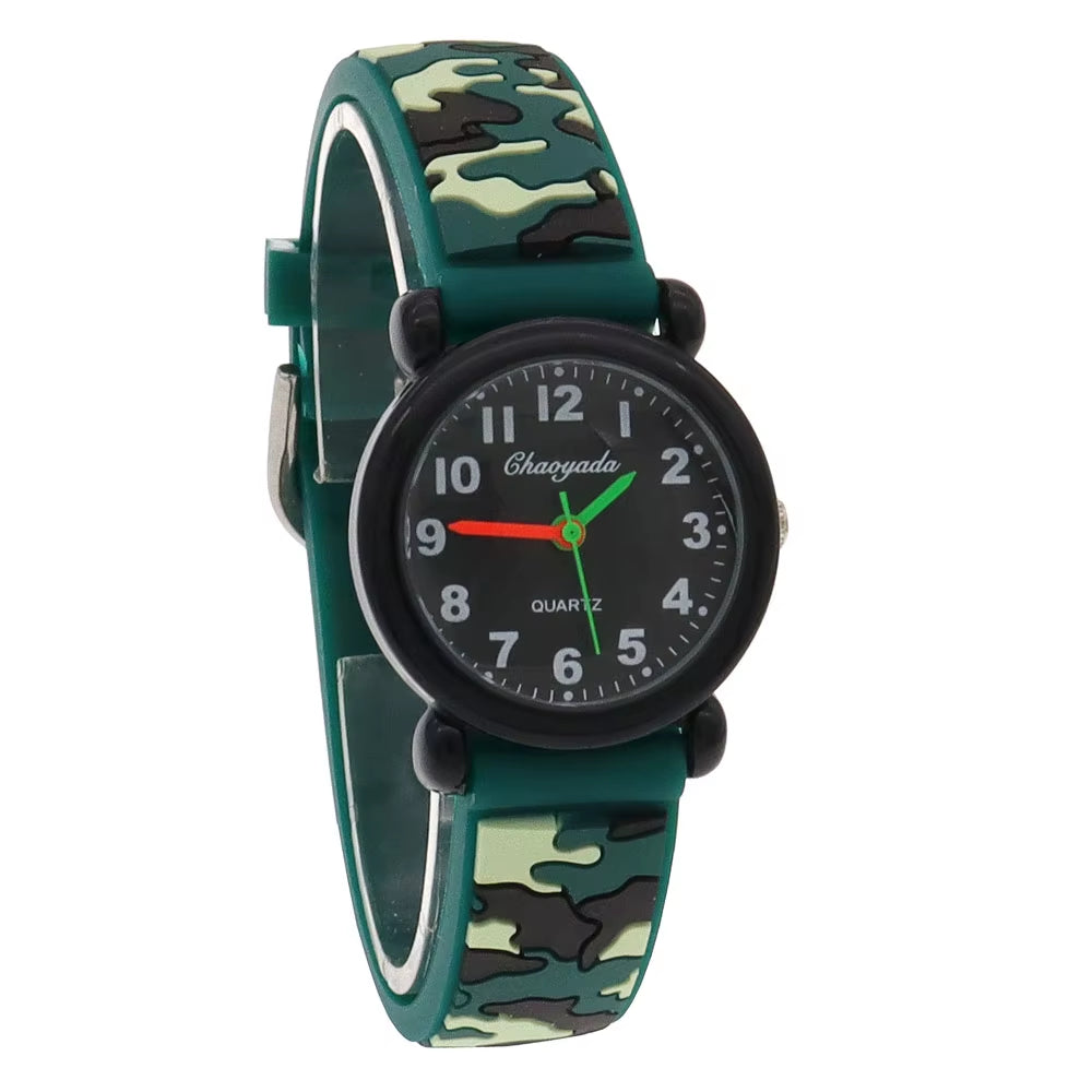 Brand Camo Strap Children'S Watch Cartoon Quartz Watches Student Boy Girl Sports Army Fan Cool Wristwatch Dropshipping Watch