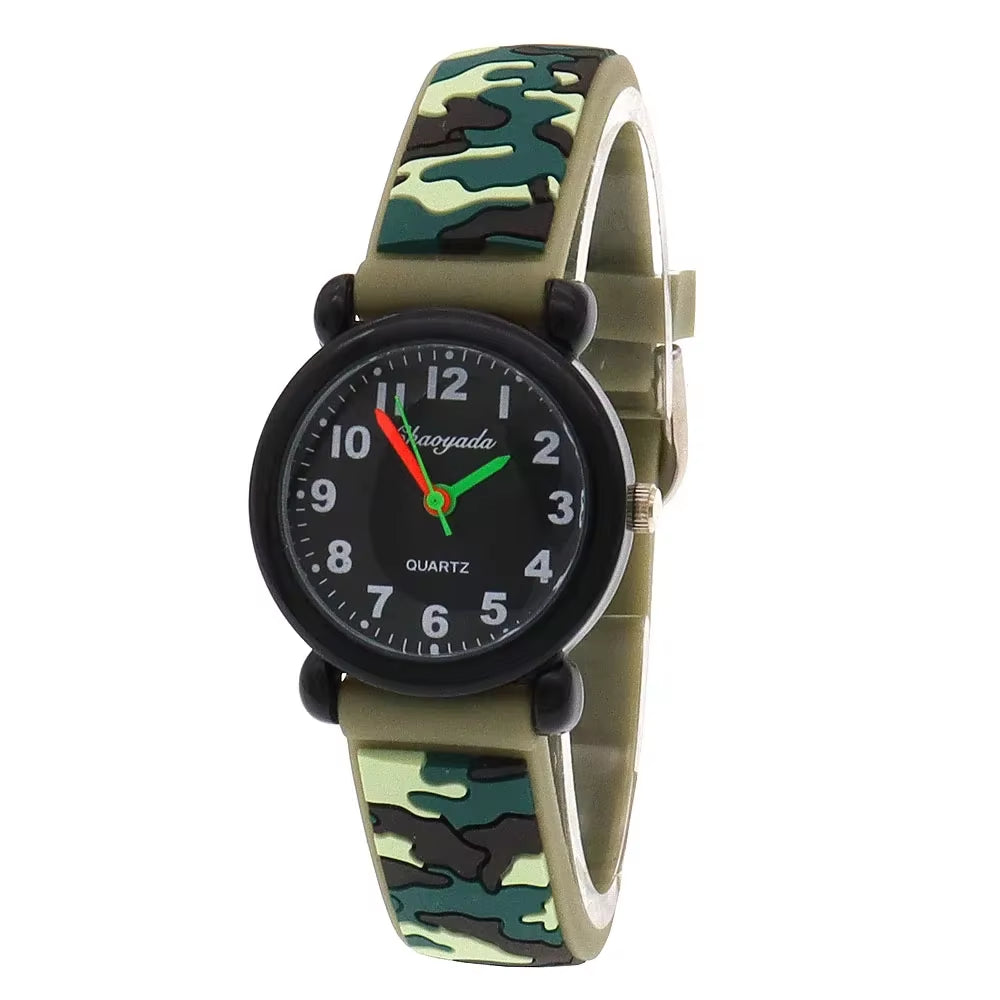 Brand Camo Strap Children'S Watch Cartoon Quartz Watches Student Boy Girl Sports Army Fan Cool Wristwatch Dropshipping Watch