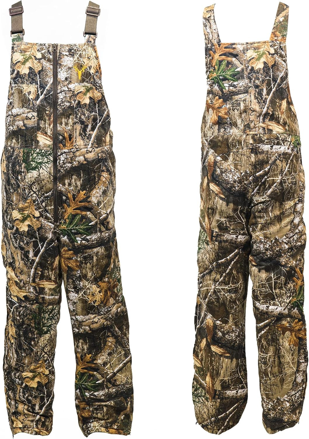 Youth Insulated Camo Bib, Comfortable Kids Hunting Clothes, Adjustable Insulated Hunting Overalls with Zippers