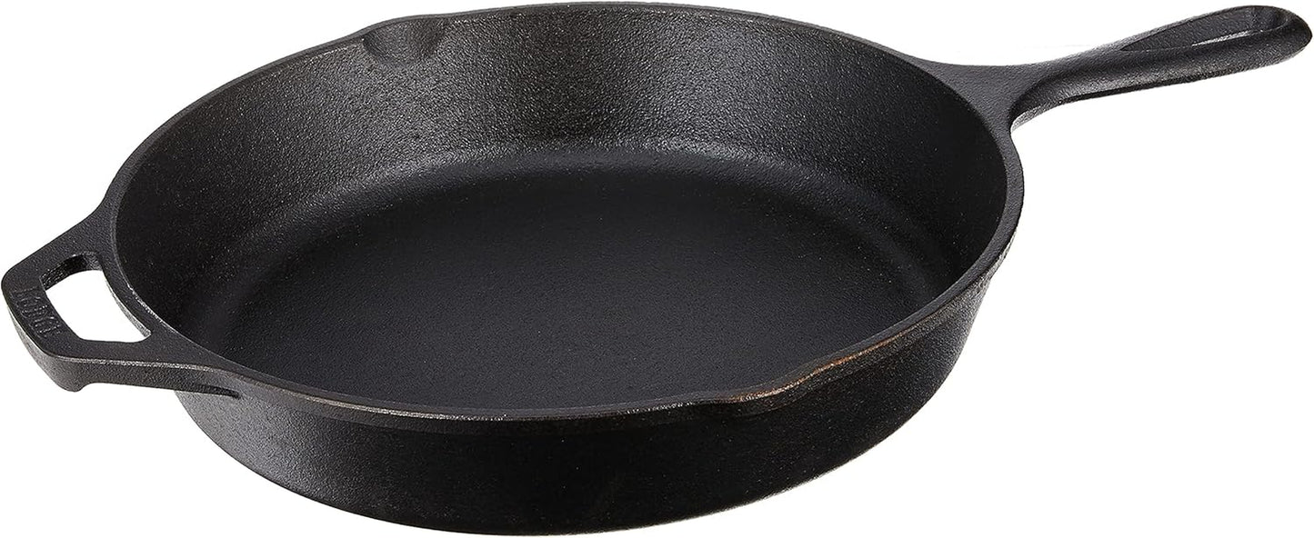 Wildlife Series - 10.25 Inch Seasoned Cast Iron Skillet with Deer Scene and Assist Handle, Black