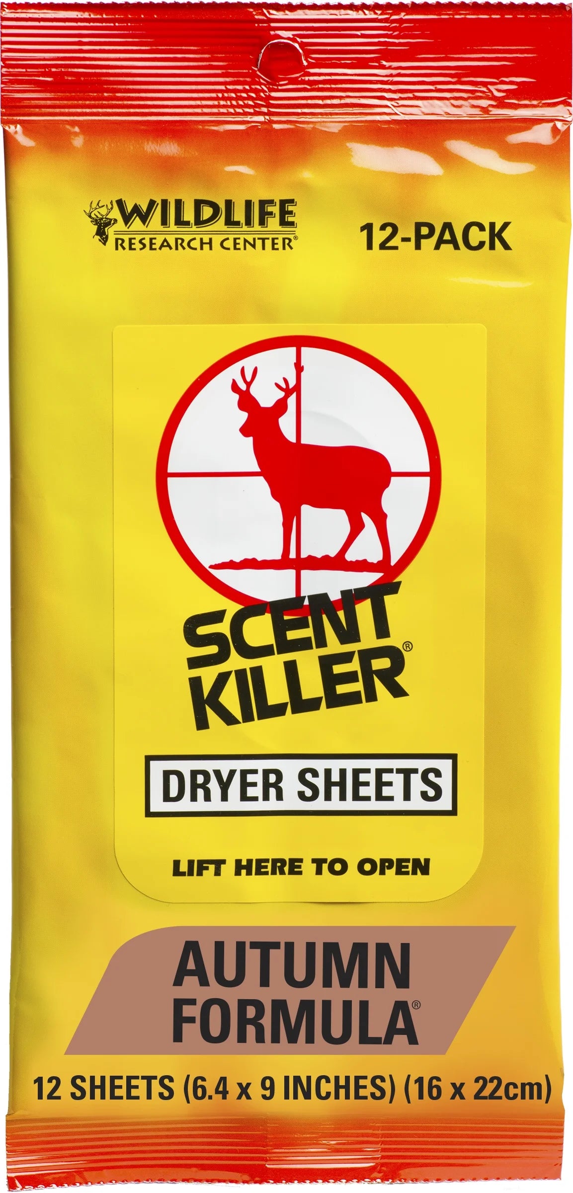 , Scent Killer Autumn Formula Dryer Sheets, 12 Sheets for Hunting