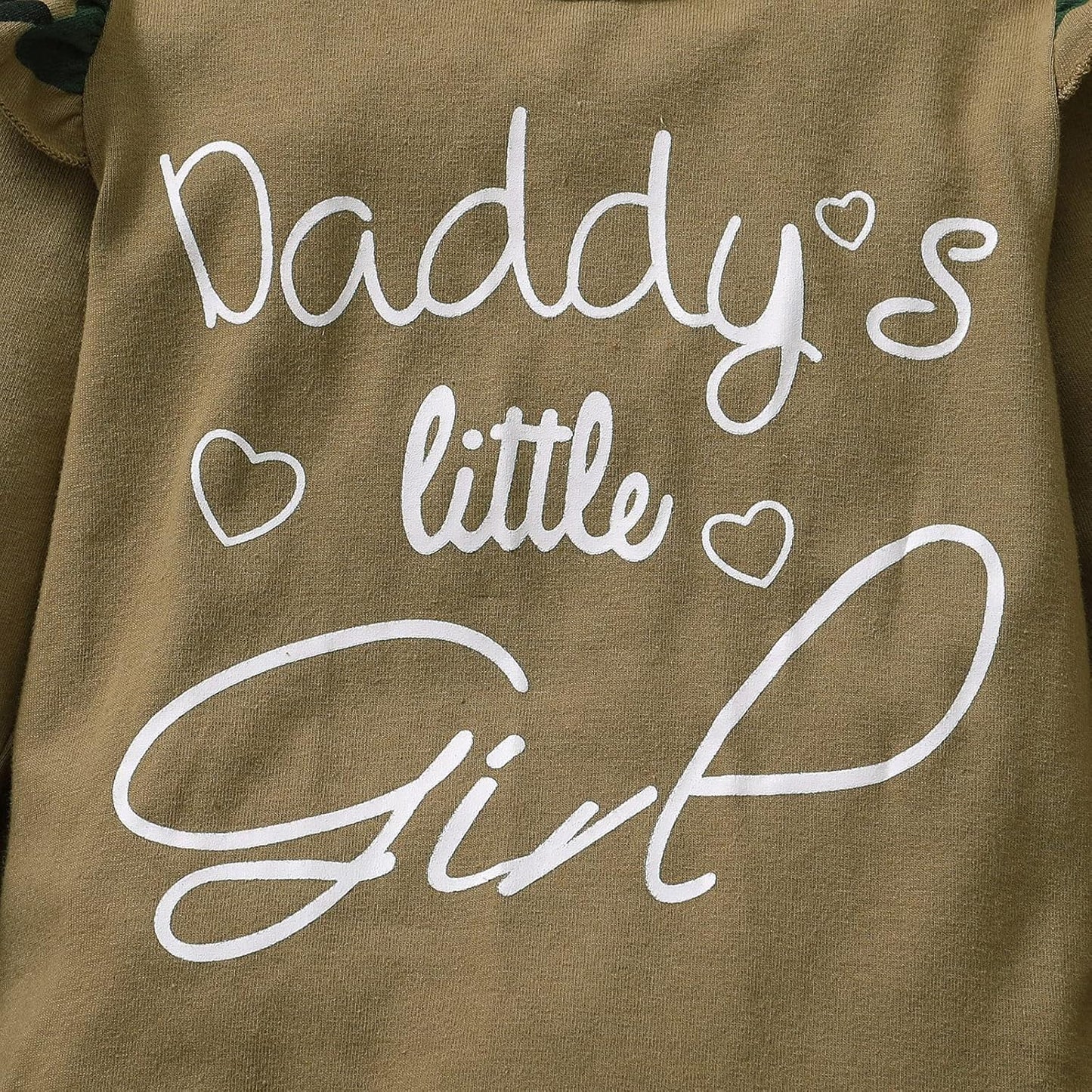 Baby Girl Clothes Set Daddys Little Girl Ruffle Romper Top Camouflage Pants Newborn Infant Baby Girl Outfit