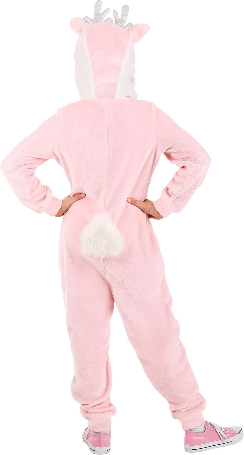 Enchanting Pink Deer Costume for Girls - Soft and Magical Jumpsuit for Dress up Fun