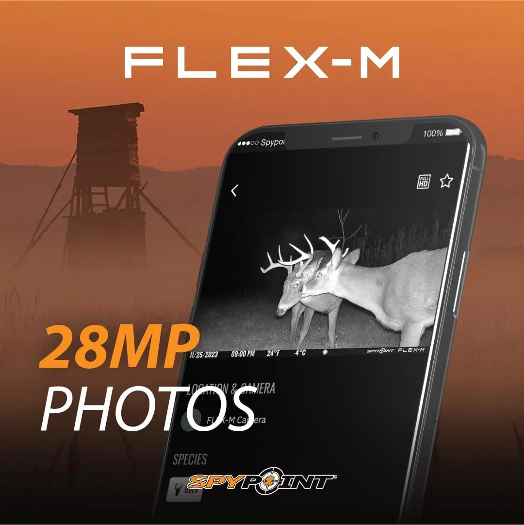 Flex-M Twin Pack Cellular Trail Cameras - Best Hunting Accessories, No Wifi Needed, GPS, Night Vision, Dual-Sim LTE, IP65 Water-Resistant Game Camera, 28MP Photos, 720P Videos + Sound