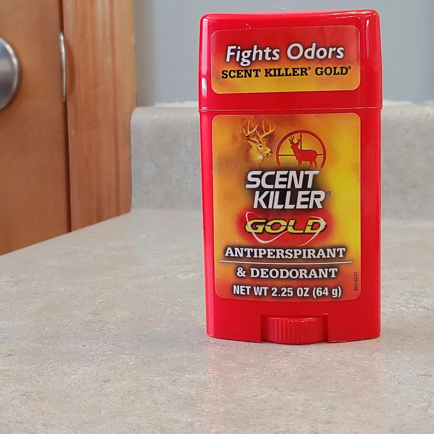 Scent Killer Gold Antiperspirant & Deodorant, Unscented, Anti-Odor Formula for Hunters, Long-Lasting Sweat & Odor Protection, Push-Up Stick, 2.25 OZ