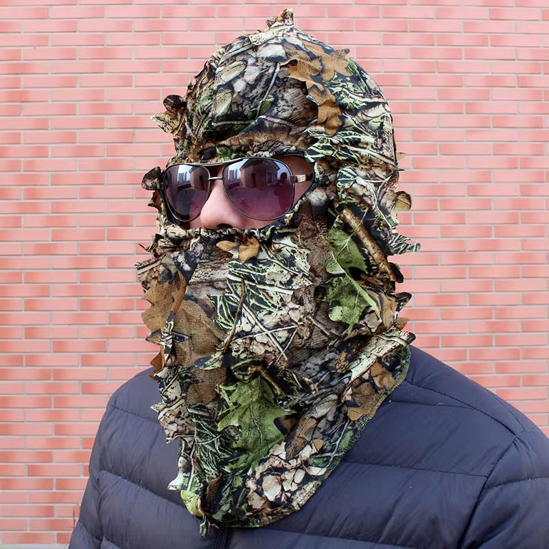 Man and Woman Outdoor Hunting Cap Cycling Fishing Bionic Camouflage Hunting Mask Outdoor Hunting Fishing Headgear Camou Hat