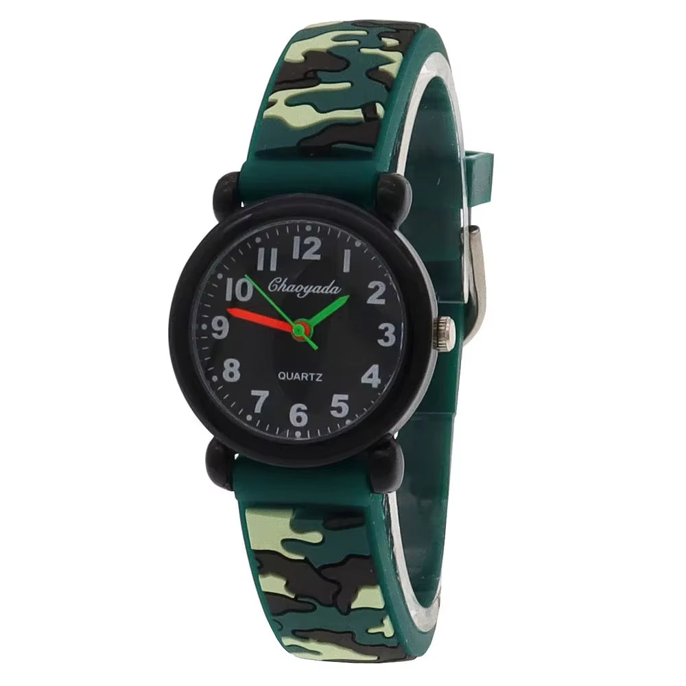 Brand Camo Strap Children'S Watch Cartoon Quartz Watches Student Boy Girl Sports Army Fan Cool Wristwatch Dropshipping Watch