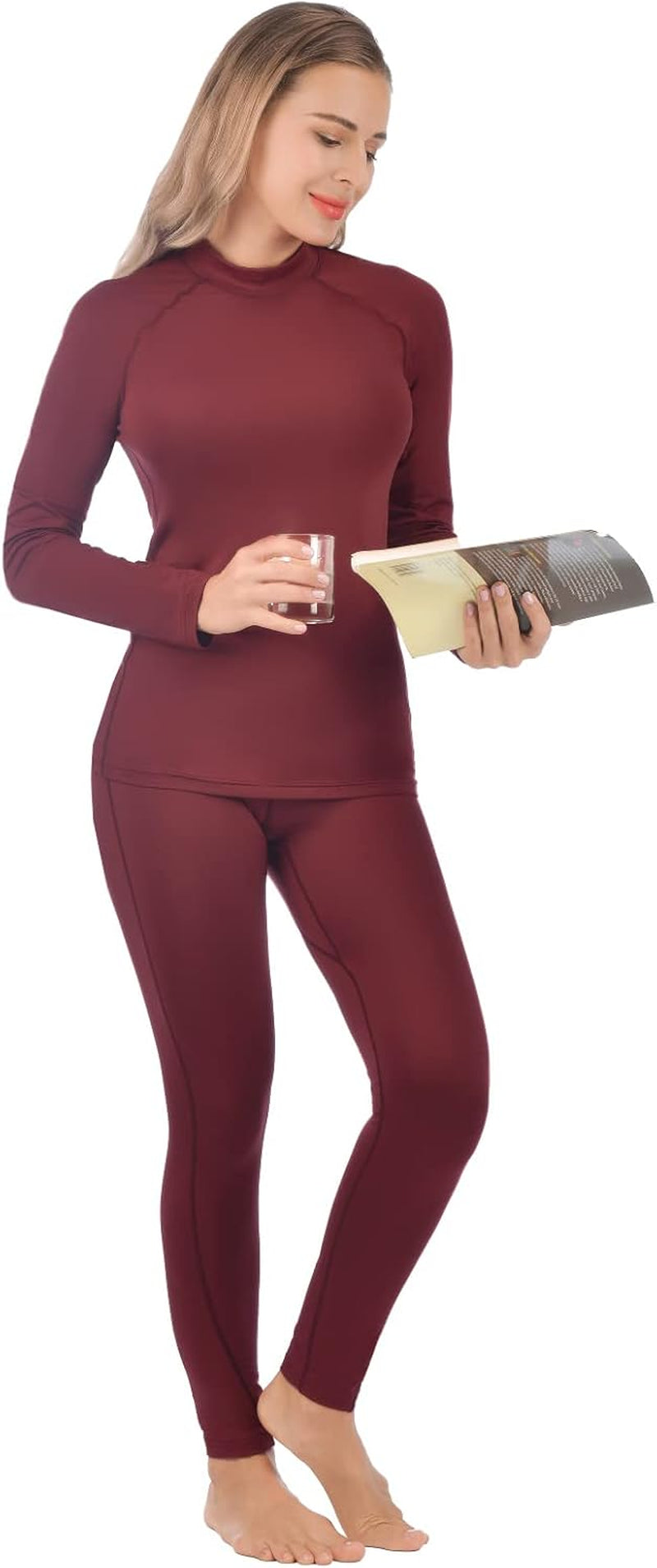 Thermal Underwear for Women Long Johns Ultra-Soft Base Layer Pajama Set Winter Cold Weather Top and Bottom