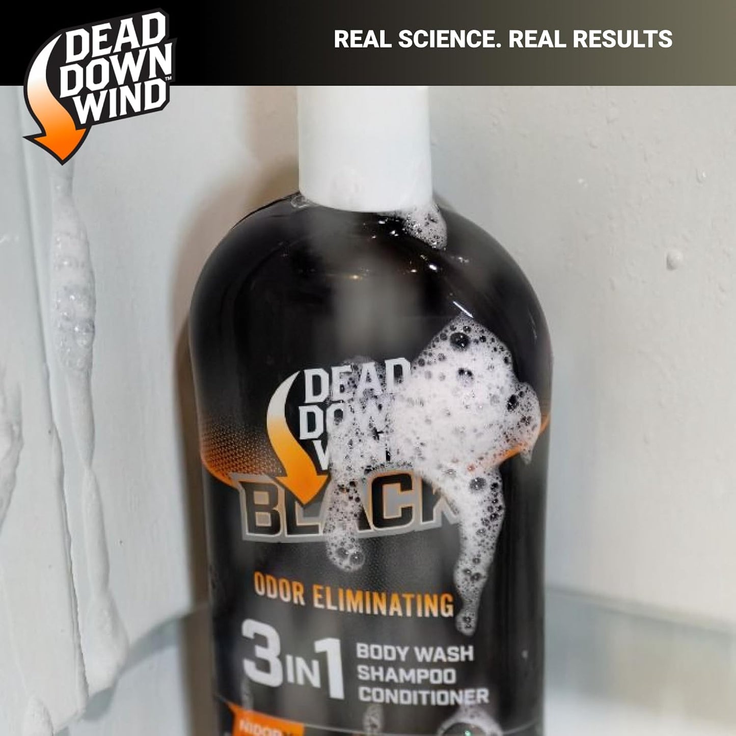 BLACK Premium 3-In-1 Body Wash, Shampoo, & Conditioner Hunting Scent Eliminators (16 Oz) - Scent Eliminating Liquid Soap - Durable Hunting Scent Eliminators - Advanced Hunting Gear