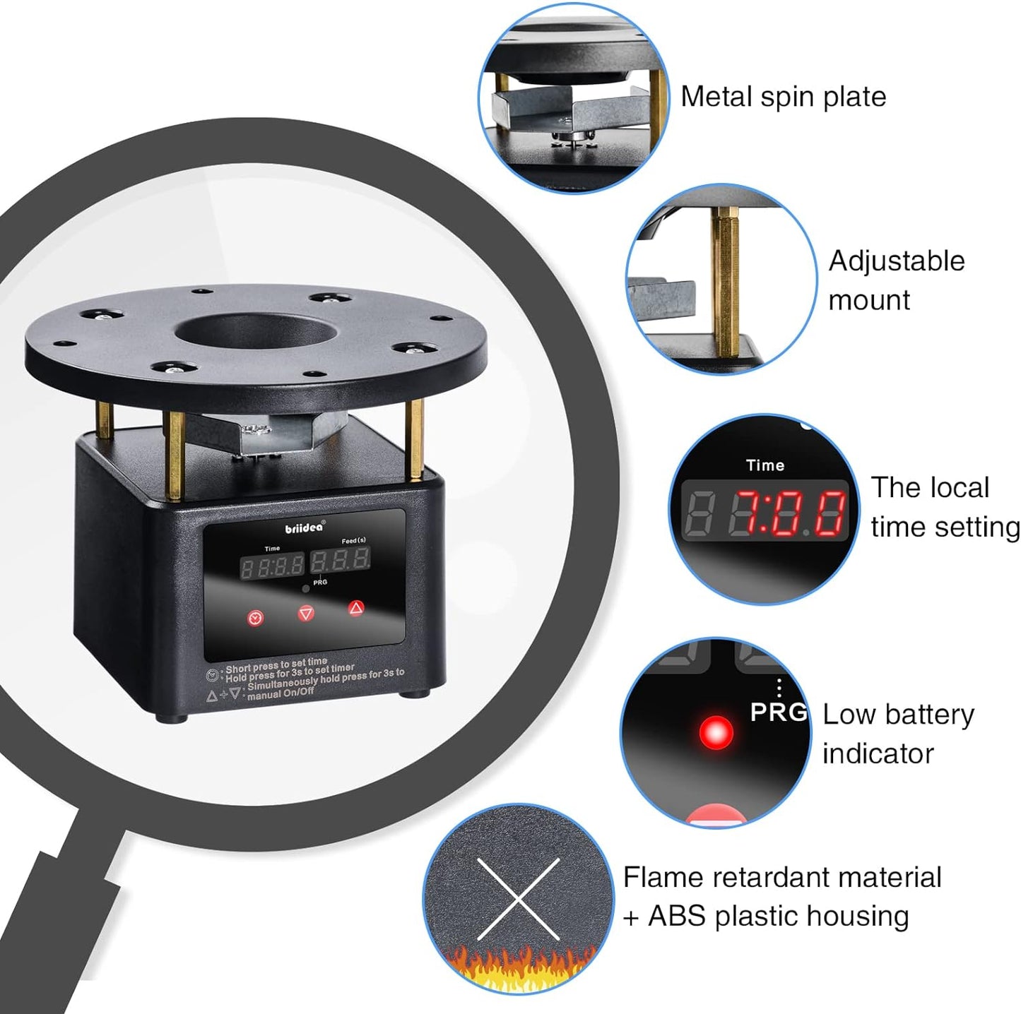 Briidea Deer Feeder Timer, All-In-One Deer Feeder Motor and Timer Kit with Progr