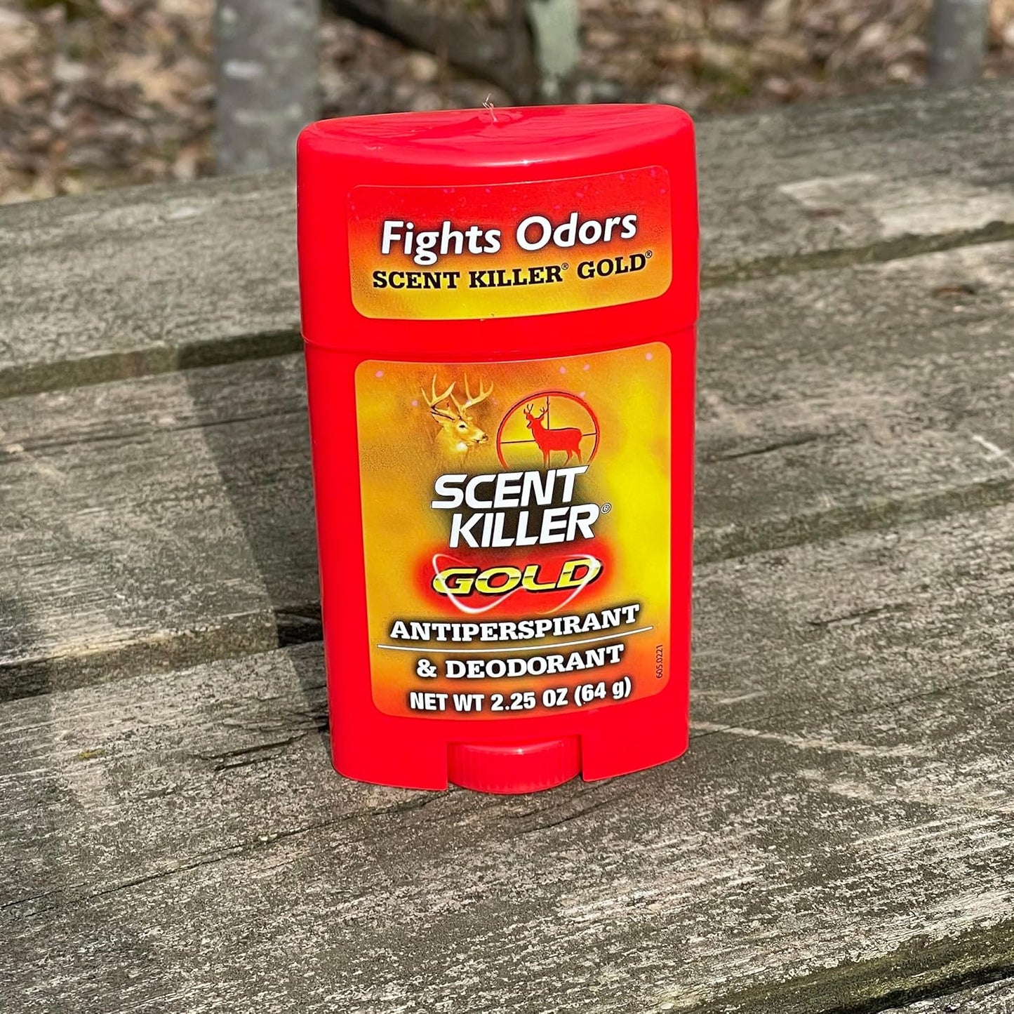 Scent Killer Gold Antiperspirant & Deodorant, Unscented, Anti-Odor Formula for Hunters, Long-Lasting Sweat & Odor Protection, Push-Up Stick, 2.25 OZ