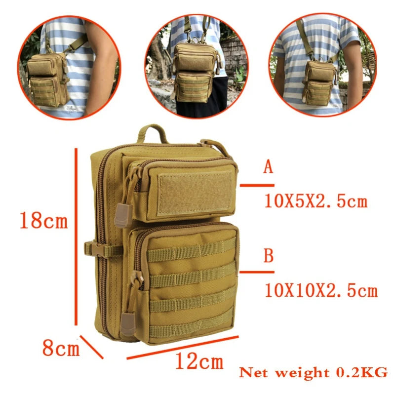 Outdoor Hunting EDC Bag Phone Holder Pouch Camping Hiking MOLLE System Backpack Utility Waist Bag