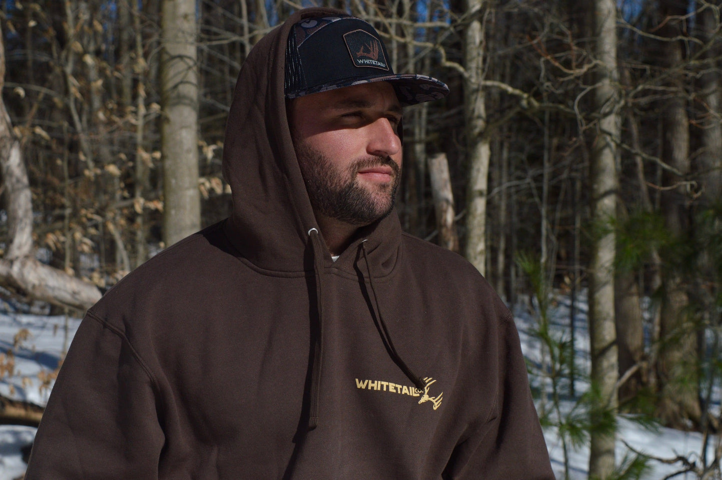 Always Ruttin’ Buck Hoodie – Soft Fleece Hunting Hoodie for Outdoorsmen - Brown
