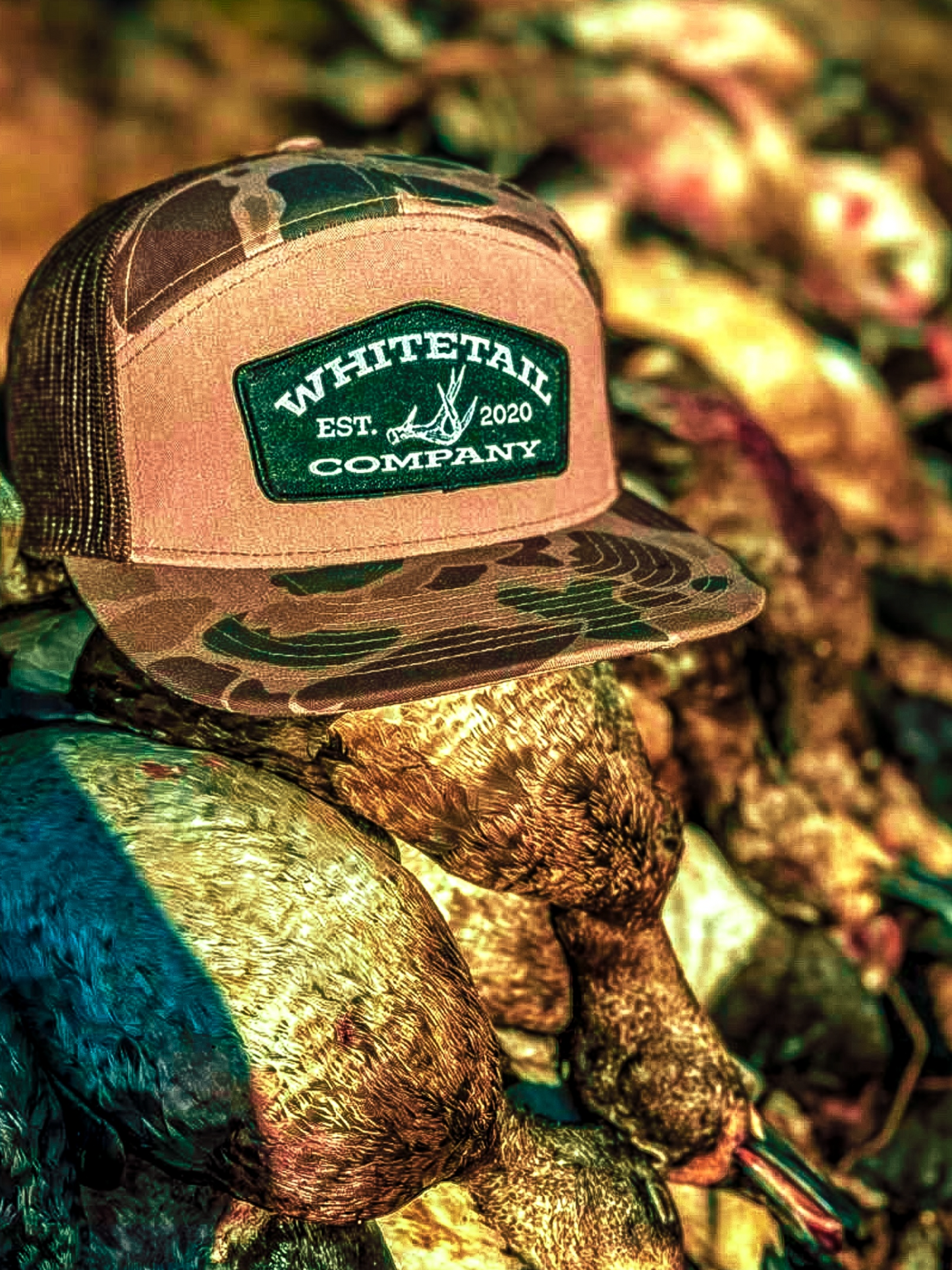 Whitetail Co. Duck Bark Camo Hat - 168 Richardson - Shed Hunter Black