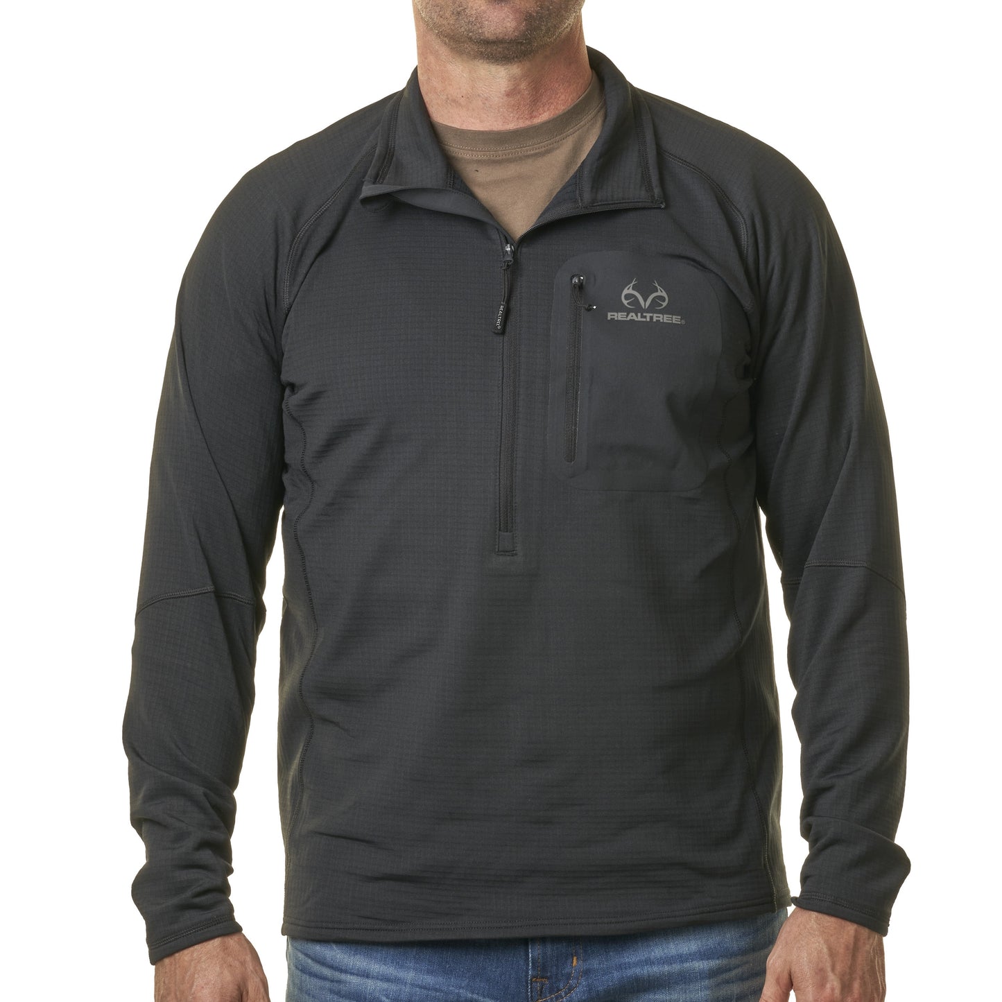 Men'S 1/4 Zip Hunting Pullover- Black, Size M