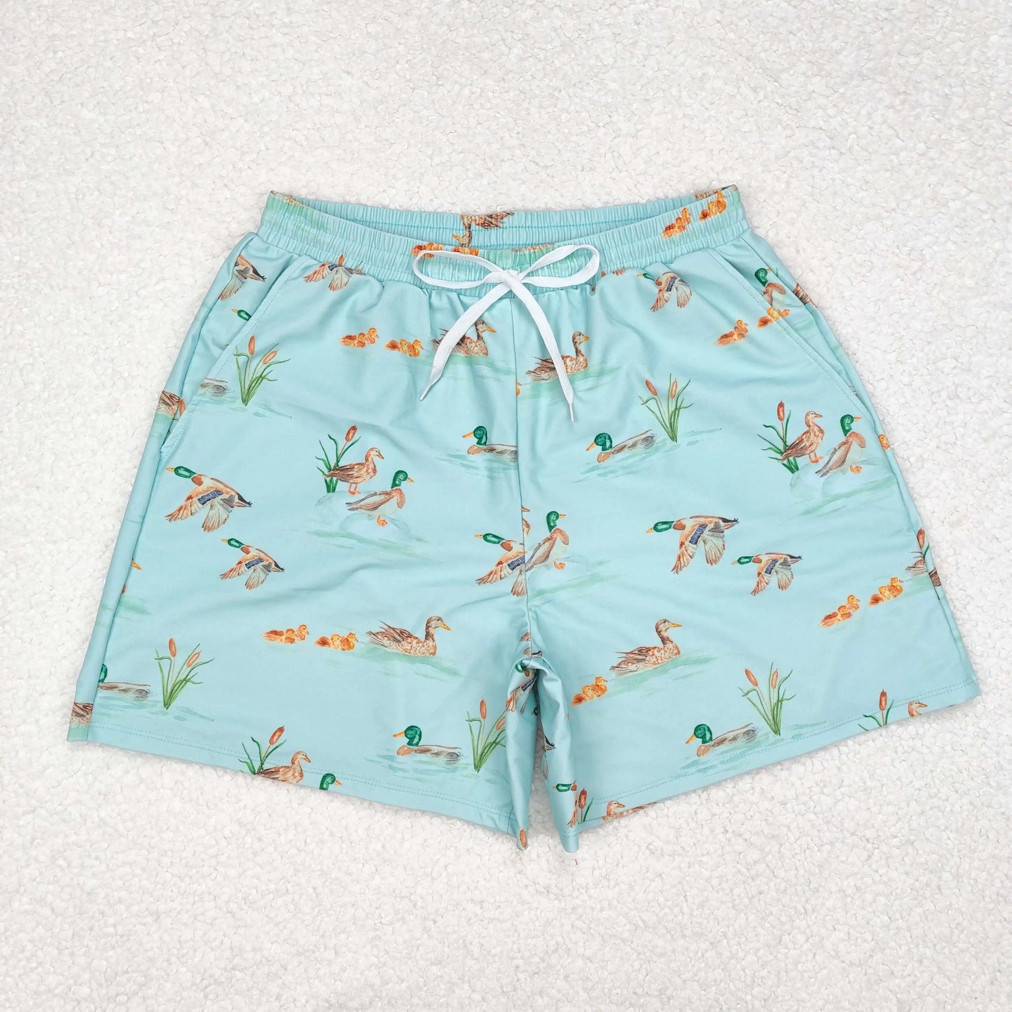 Wholesale Boutique Adult Men Camo Swimming Trunks Beachwear Man Ducks Deer Hunting Shorts Summer Swimwear Pocket Clothing