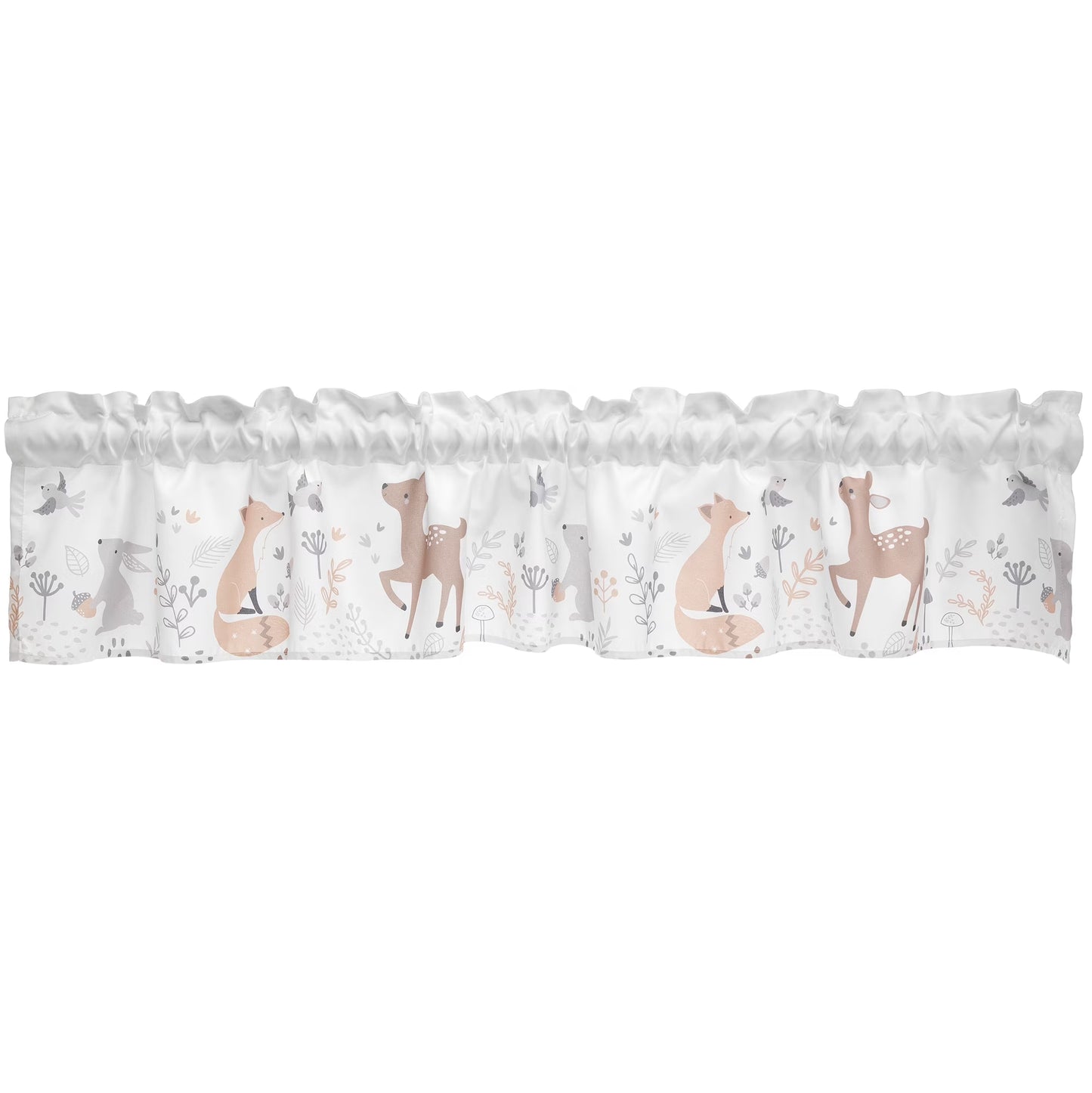 Deer Park Gray Window Valance - Deer/Fox