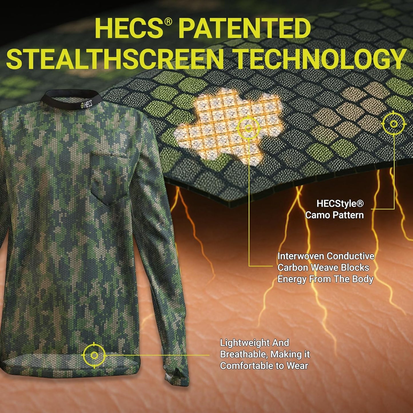 Lightweight System | Hunting Camo Suit with Bioelectric Shielding | Hunting Clothes for Men | Patented Technology