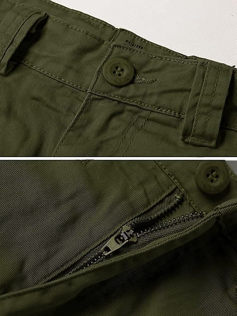 Men'S Camo Cargo Shorts Outdoor Multi-Pocket Cotton Casual Shorts with No Belt