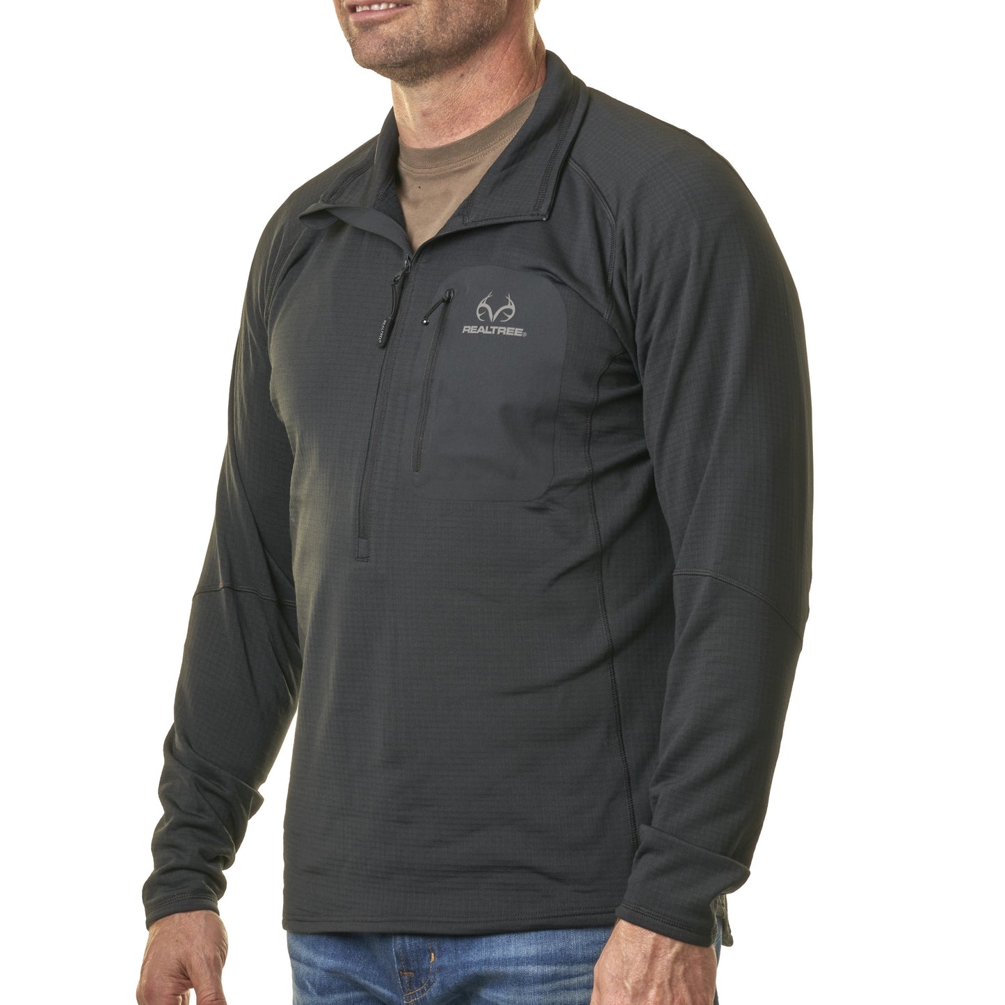 Men'S 1/4 Zip Hunting Pullover- Black, Size M