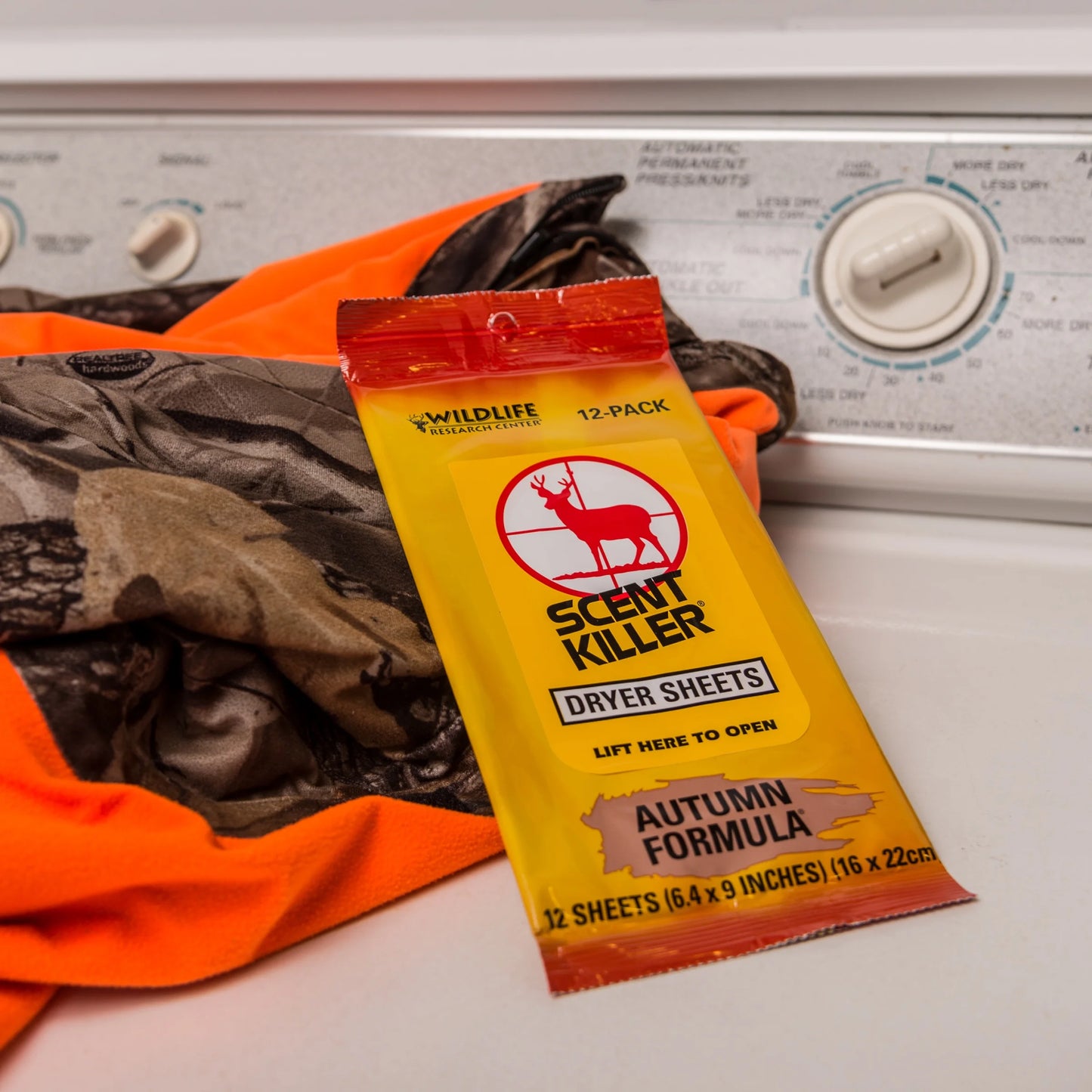 , Scent Killer Autumn Formula Dryer Sheets, 12 Sheets for Hunting