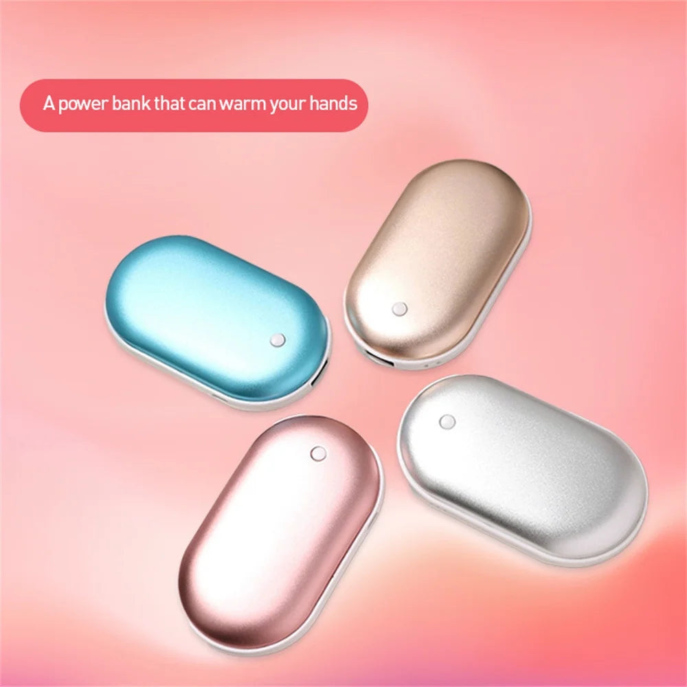 5000Mah Portable Hand Warmers Rechargeable, USB Electric Hand Warmer Power Bank Reusable Hand Warmer Heater Warmer Double-Sided Hot Handwarmer Best Gift in Winter for Warm Men Women(1Pcs)