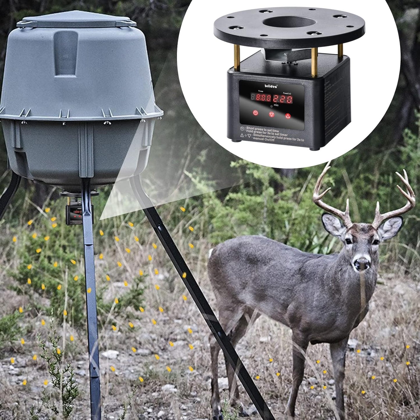 Briidea Deer Feeder Timer, All-In-One Deer Feeder Motor and Timer Kit with Progr