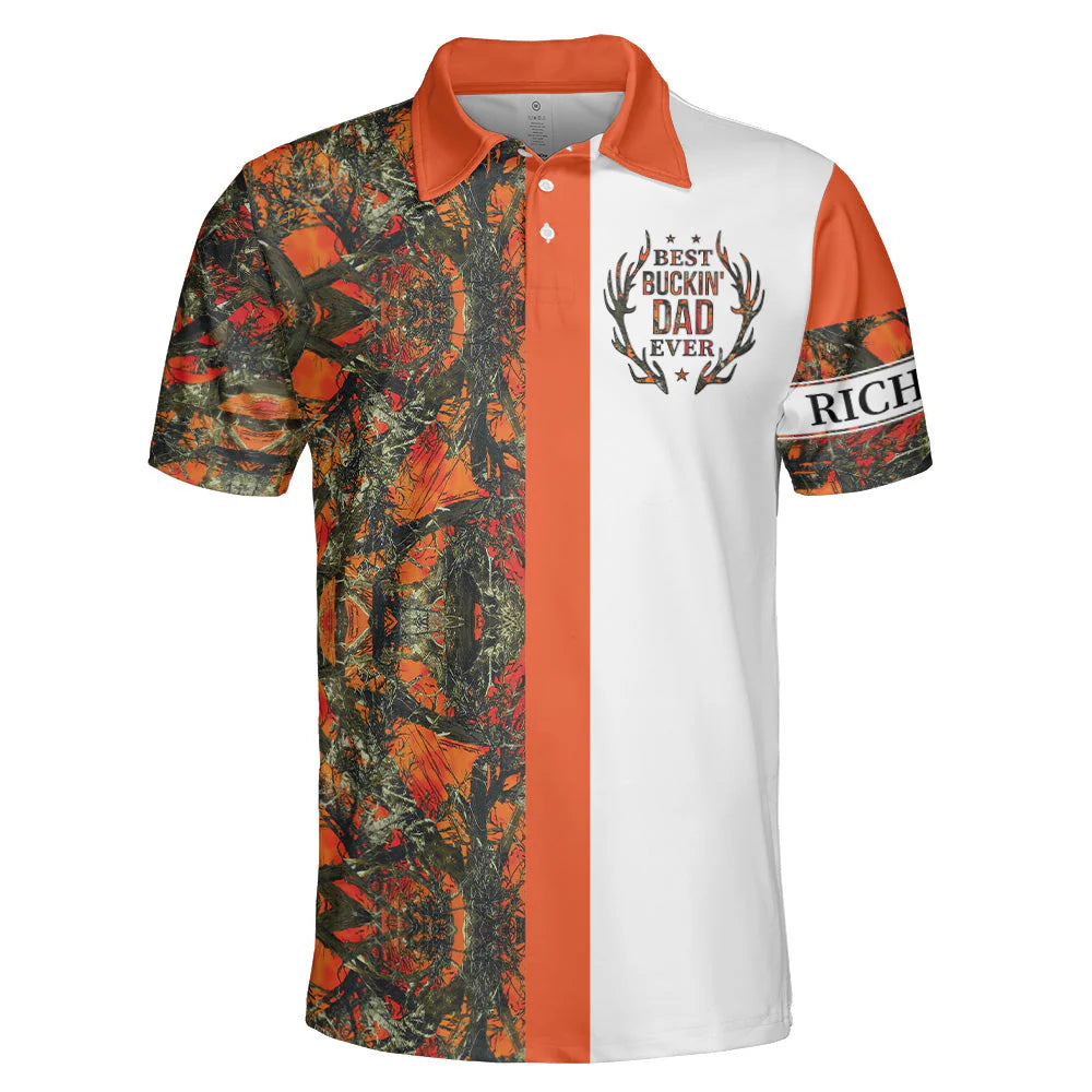Best Buckin' Dad Ever Hunting Polo Shirt - Custom Polo Shirt