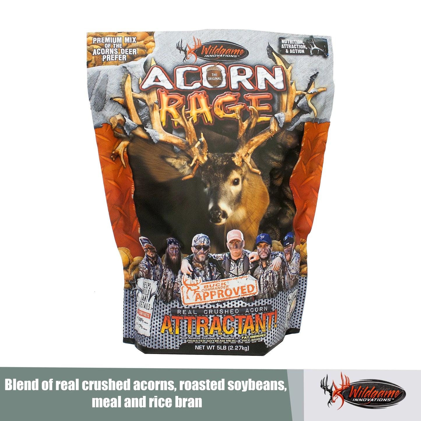 (3 Pack) Acorn Rage 5Lb Deer Attractant | Powerful Year-Round Long-Lasting Hunting Attractant | Nutritious Crushed Acorns & Roasted Soybean