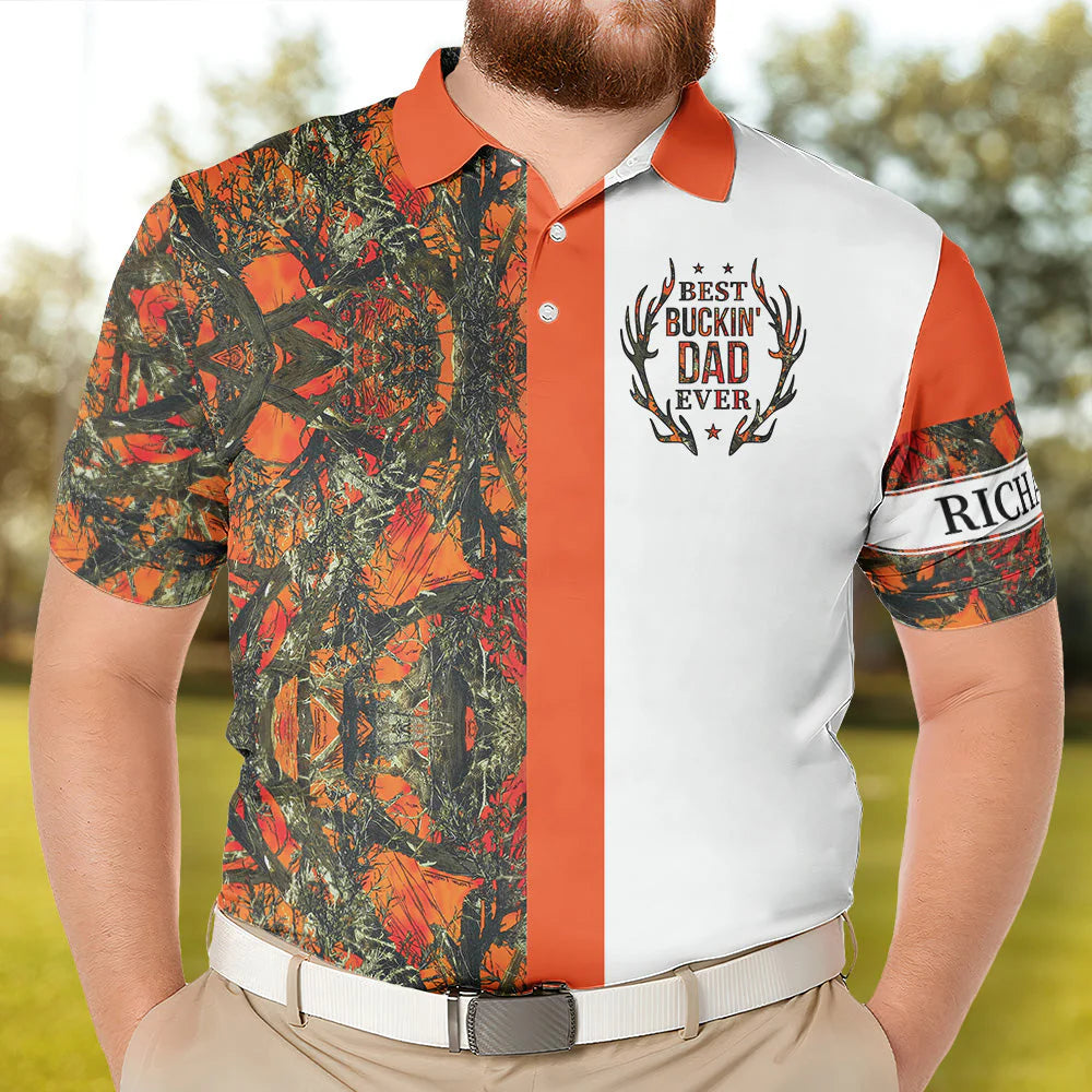 Best Buckin' Dad Ever Hunting Polo Shirt - Custom Polo Shirt