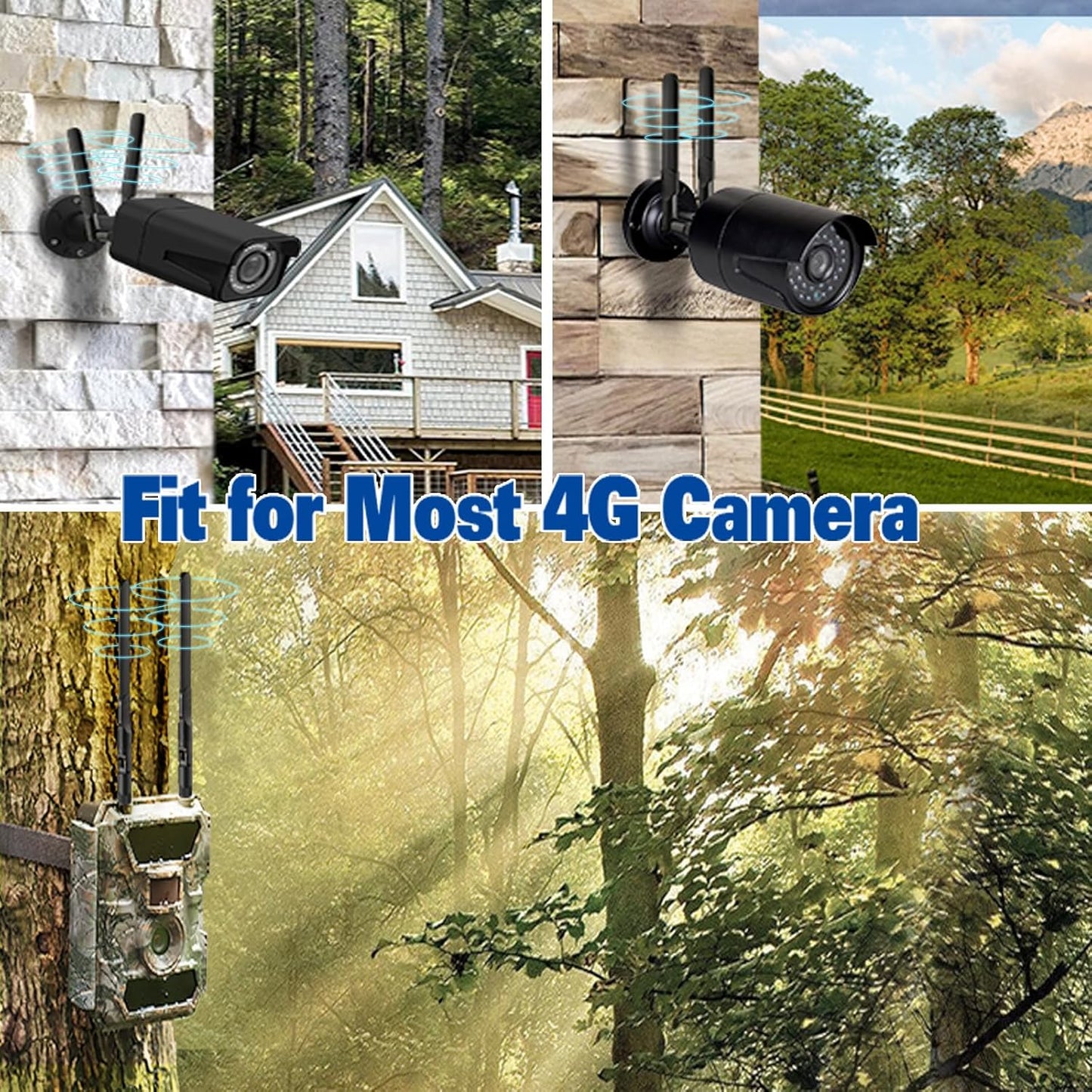 4G LTE 8Dbi SMA Male Antenna (2-Pack) Compatible with Spypoint Flex-S Dark Flex-Plus Flex-M G-36 Flex Dual-Sim Cell-Link Trail Game Camera Cellular Wireless Router Security Camera