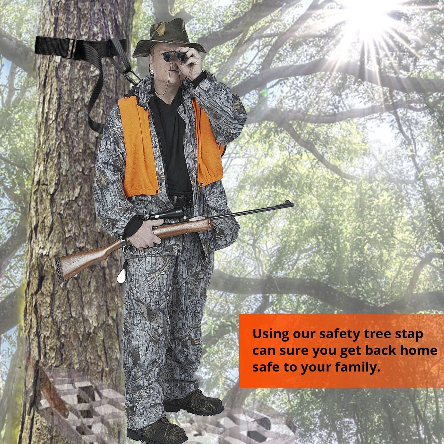Tree Stand Hunting Harness -Climbing Stands Strap Treestand Belt with Adjustable